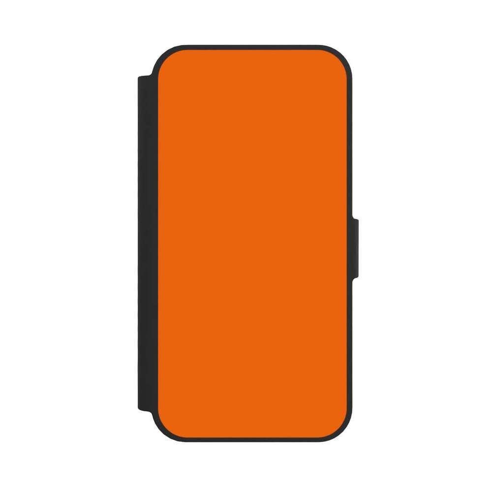 NIVOCASE Handyhülle einfarbig orange Farbe Mandarine, Apple iPhone 16e Klapphülle Handyhülle aus Kunst Leder