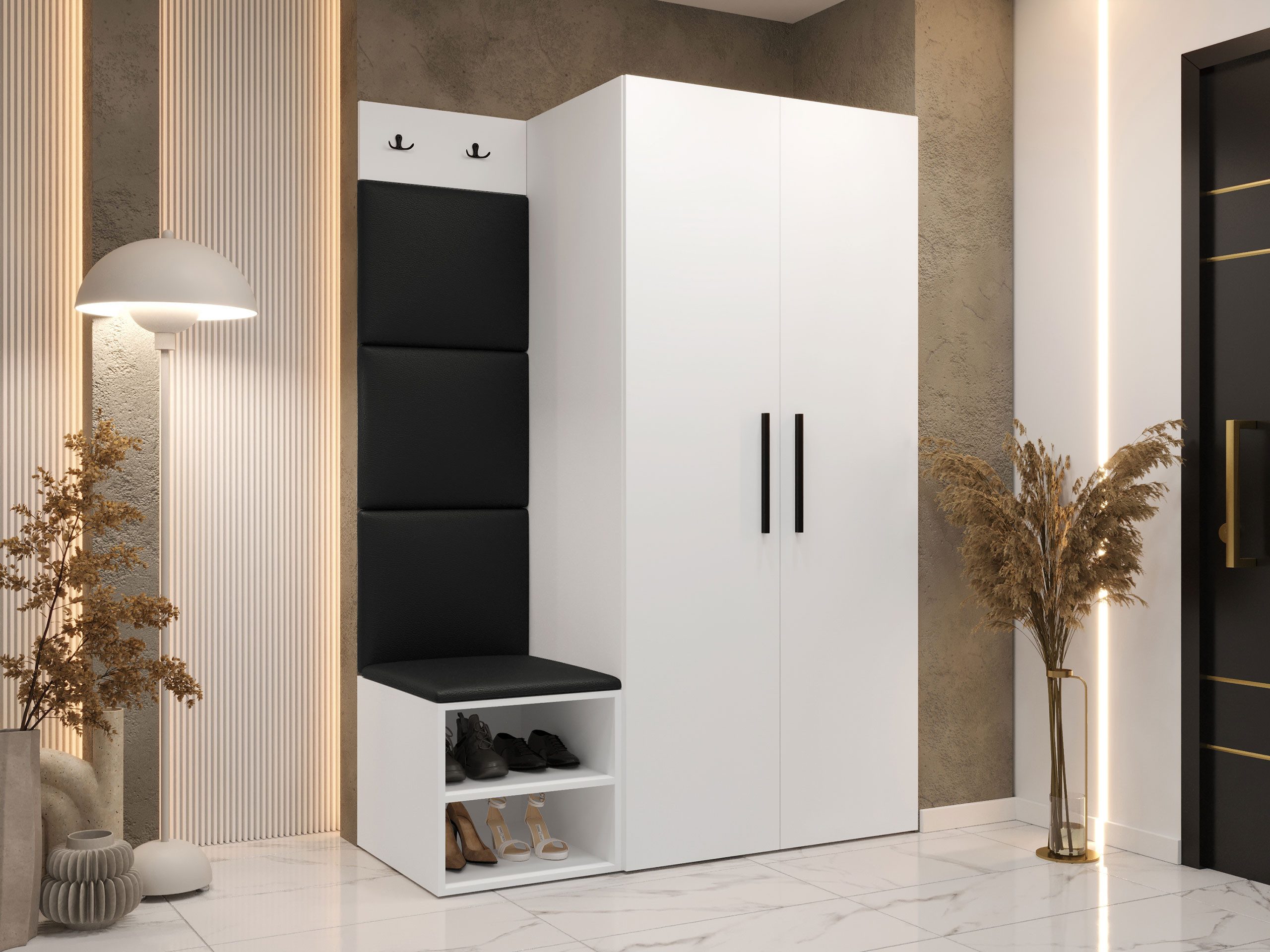 MIRJAN24 Garderoben-Set Medi IV, (Drehtürenschrank, Schuhschrank, 4x Paneel günstig online kaufen