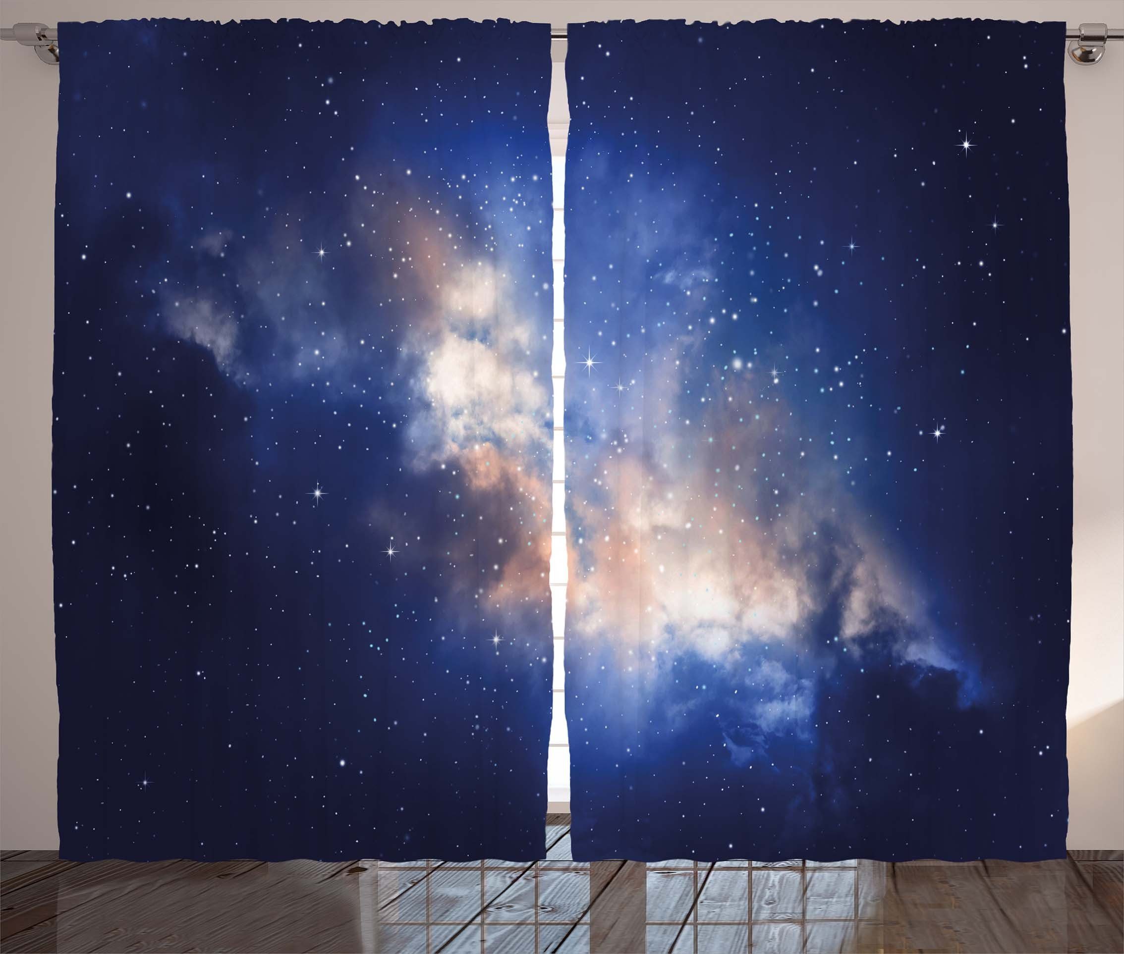 Galaxie Kräuselband Schlaufen mit Vorhang Abakuhaus, und Immense anzeigen Gardine Haken, Schlafzimmer Raum Loch