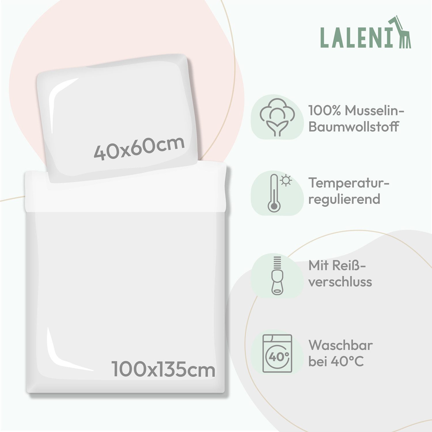 Laleni Kinderbettwäsche Kinderbettwäsche aus Baumwolle - Musselin Bettwäsch günstig online kaufen