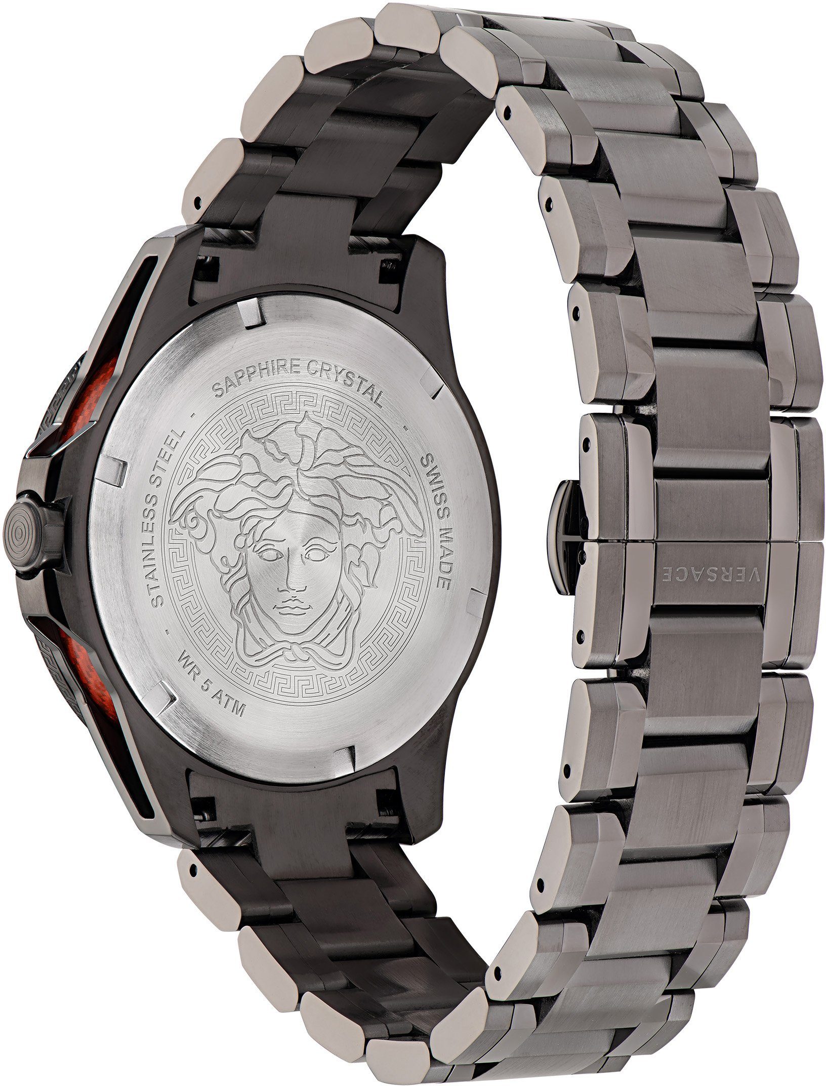 Versace Quarzuhr SPORT TECH GMT VE2W00422, Armbanduhr, Herrenuhr, Saphirglas, Datum, Swiss Made, Leuchtzeiger