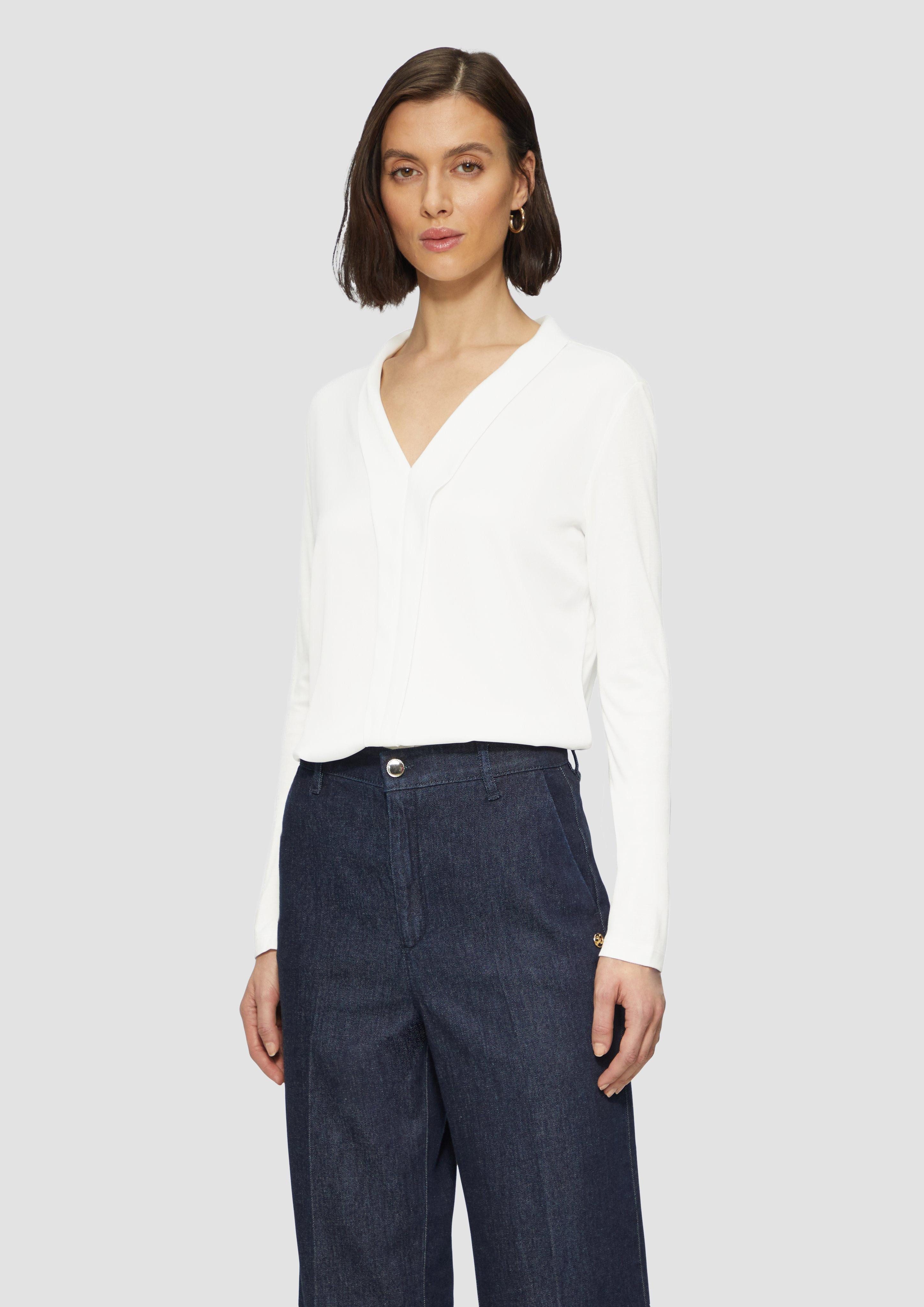 s.Oliver BLACK LABEL Langarmshirt Satin-Blusenshirt mit günstig online kaufen