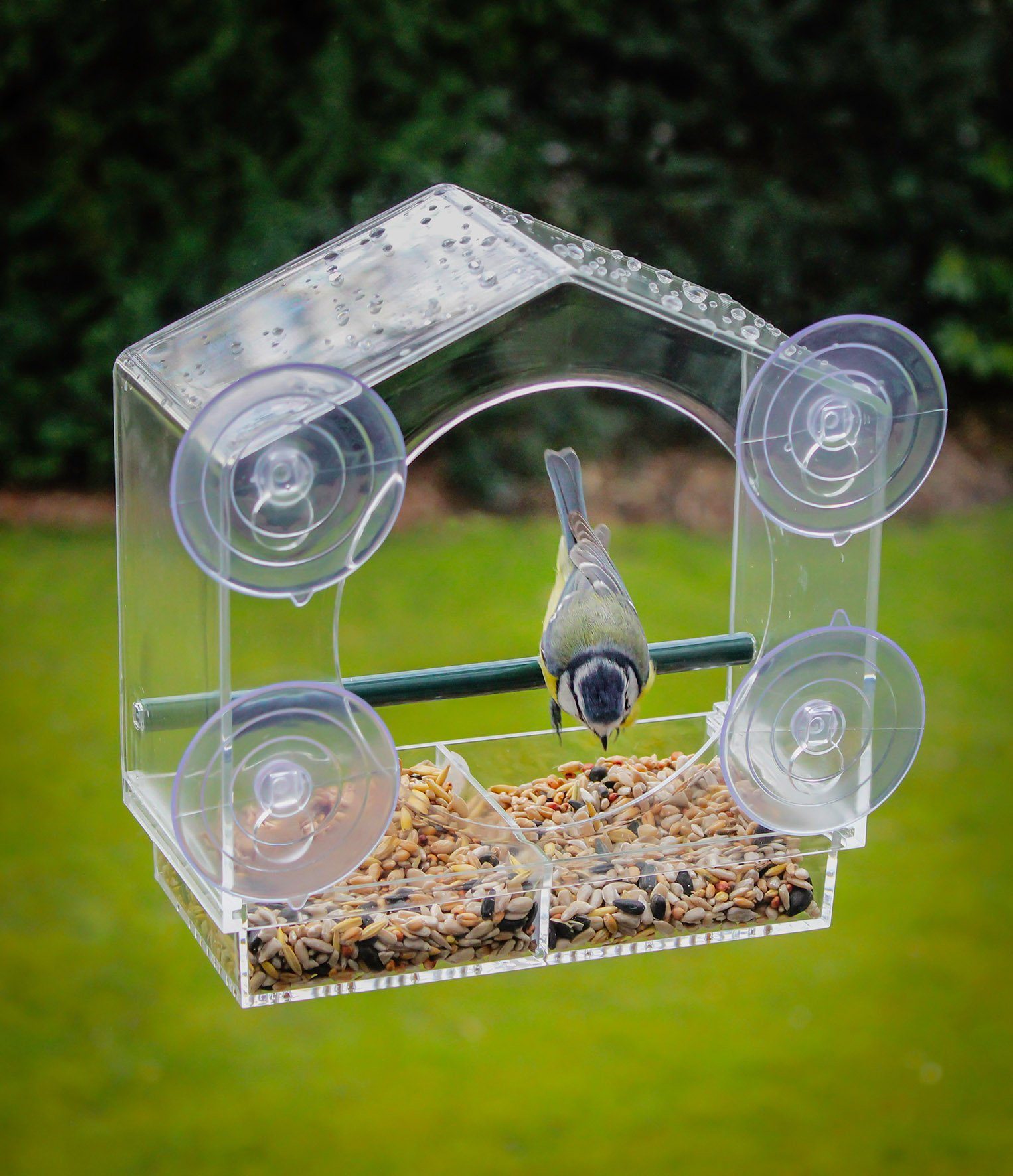 Spetebo Vogelhaus Fenster Futterhäuschen für Vögel 20 x 18 cm