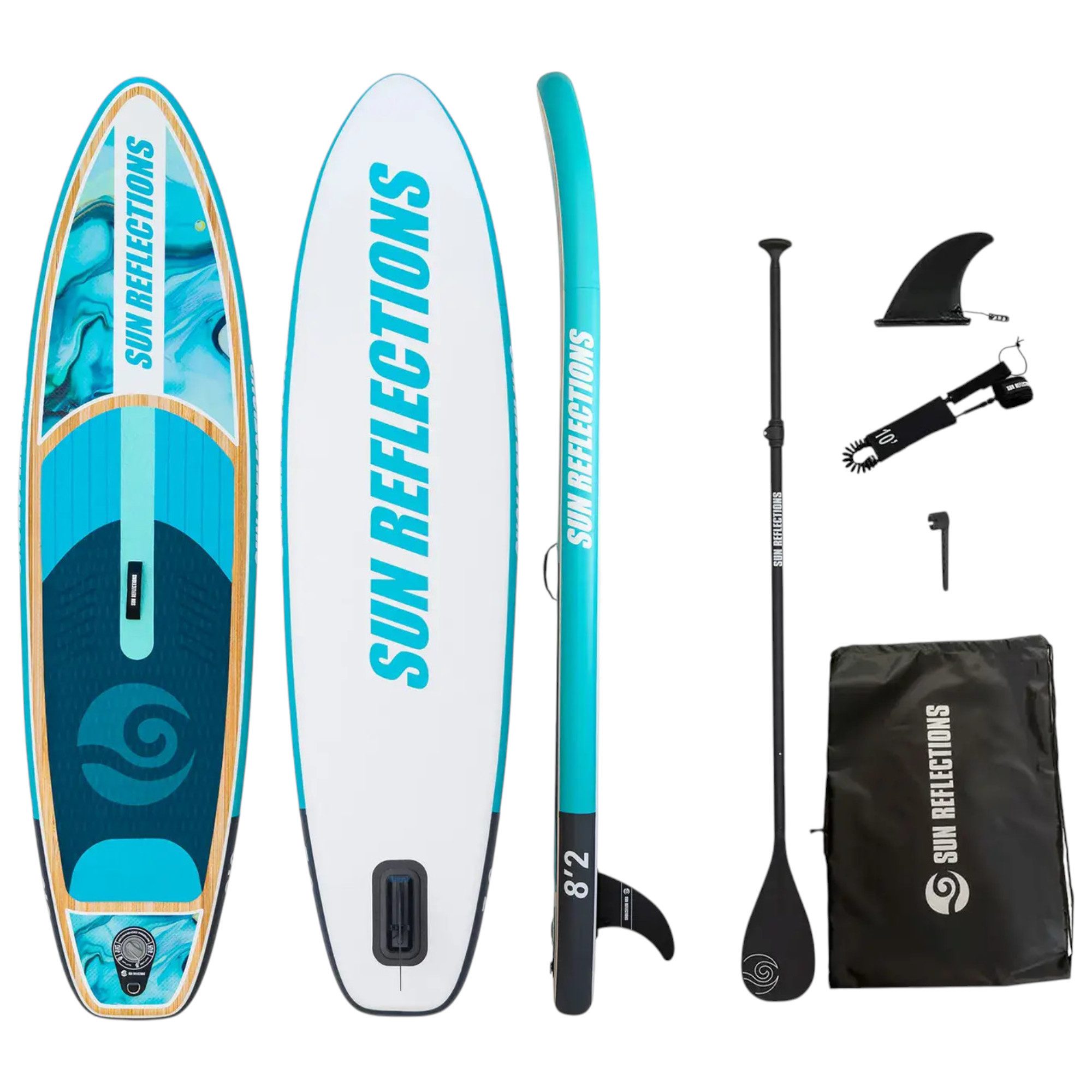 SUP-Board Sun Reflections Kids SUP 8\'2 aufblasbar Kinder Board Paddel Set
