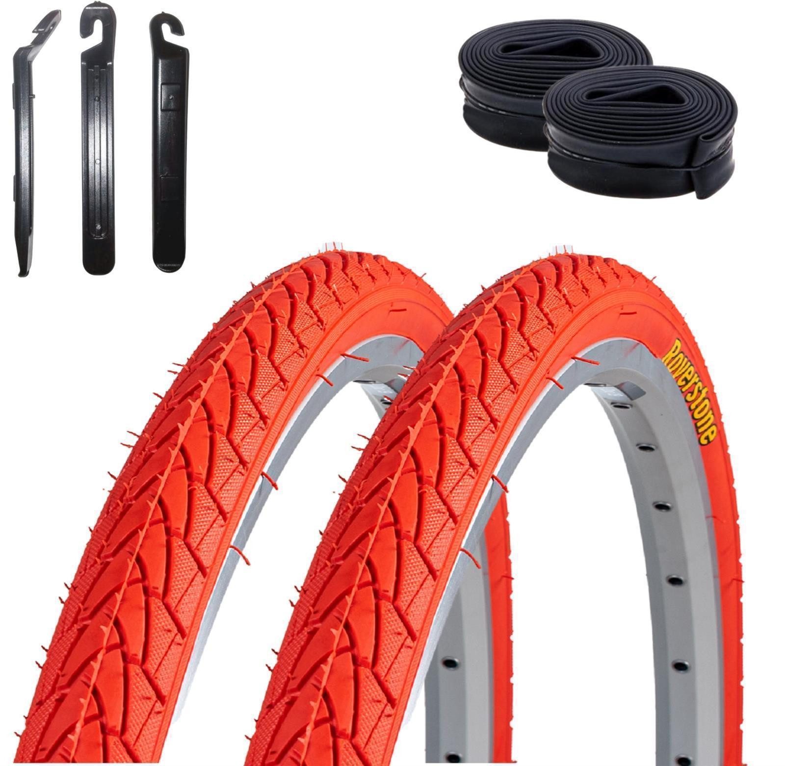 maxxi4you Fahrradreifen 2 x Roverstone 28 x 1,40 (37-622) Rot + 2 DV inkl. Reifenheber