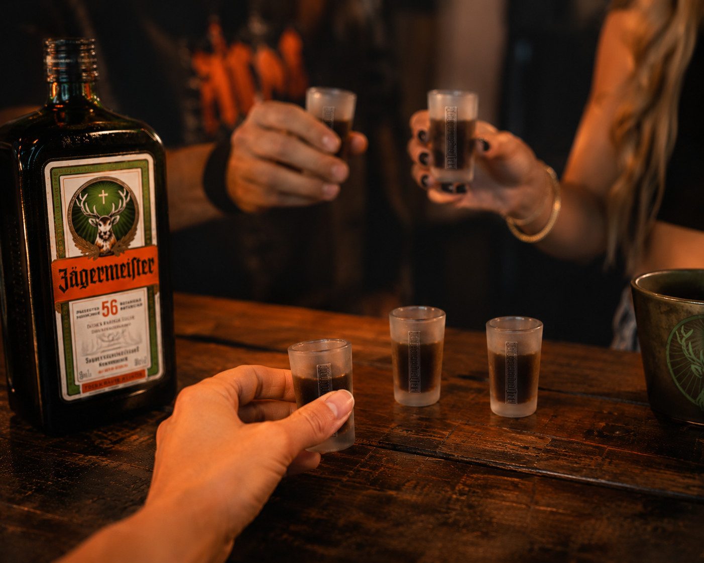 Jägermeister Schale Jägermeister Shotbecher 2cl 6er Set - Frosted Hartschalenplastik Sho – Bild 2 von 2