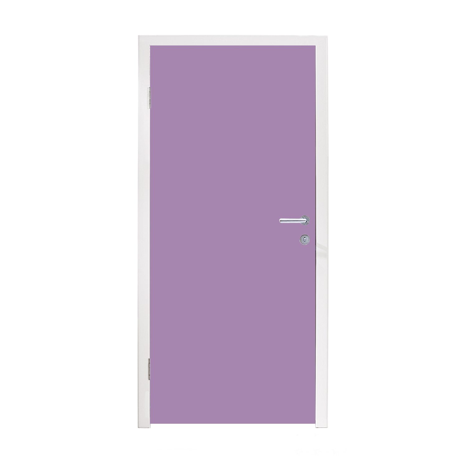 MuchoWow Türtapete Innenbereich - Violett - Farben - Farbe - Einfarbig, Matt, bedruckt, (1 St), Selbstklebende Tapete, Folie für Möbel, 75x205 cm