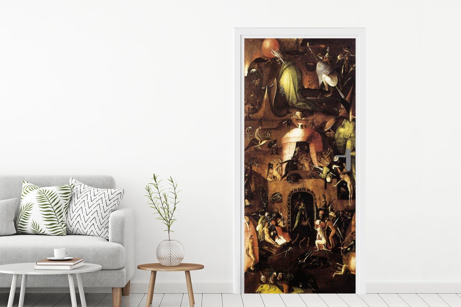 rechter Tür, cm St), (1 Türtapete Fototapete Türaufkleber, Hölle, innerer Triptychons für des -, des 75x205 Gerichts Flügel bedruckt, MuchoWow Matt, Jüngsten