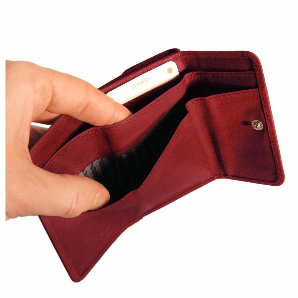 BRANCO Mini Geldbörse Kleine Damen-Geldbörse / Portemonnaie, Leder, Braun, günstig online kaufen