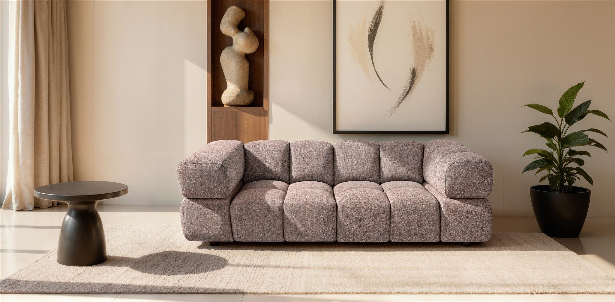 Fun Möbel 3-Sitzer Designersofa FUN ANGELA in Webstoff Puente, Rundumbezug