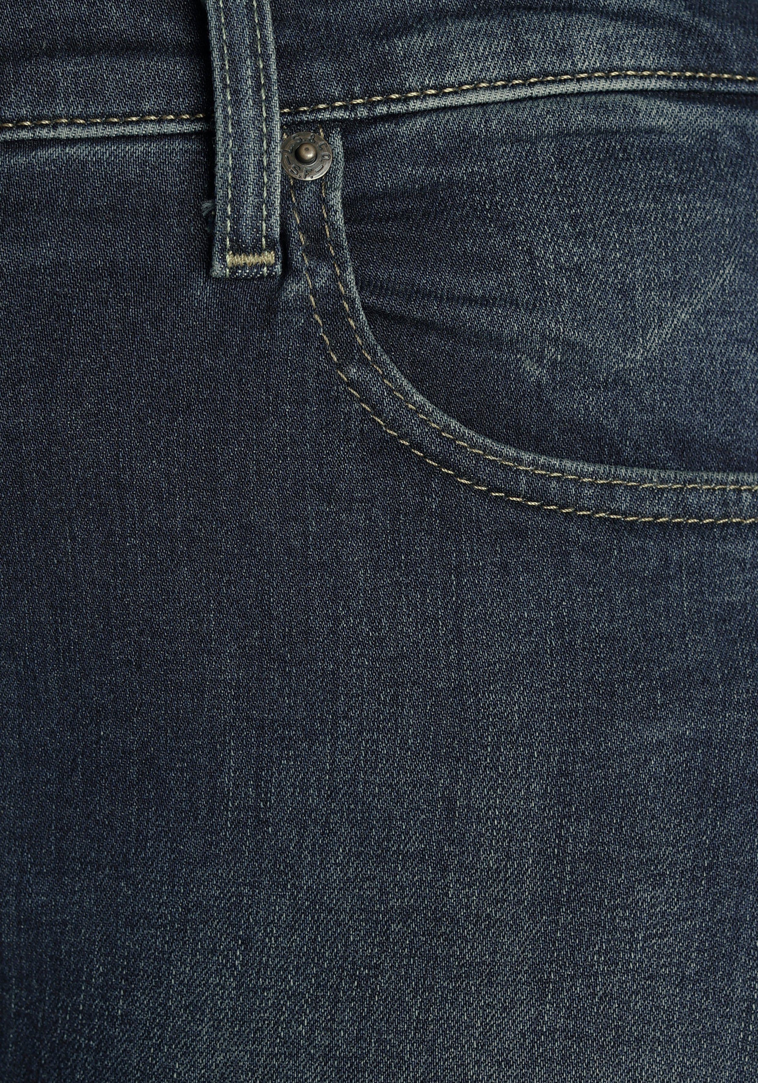 Levi's® SKINNY Plus DARK sehr figurbetonter RISE HI 721 PL IN Skinny-fit-Jeans Schnitt WORN INDIGO