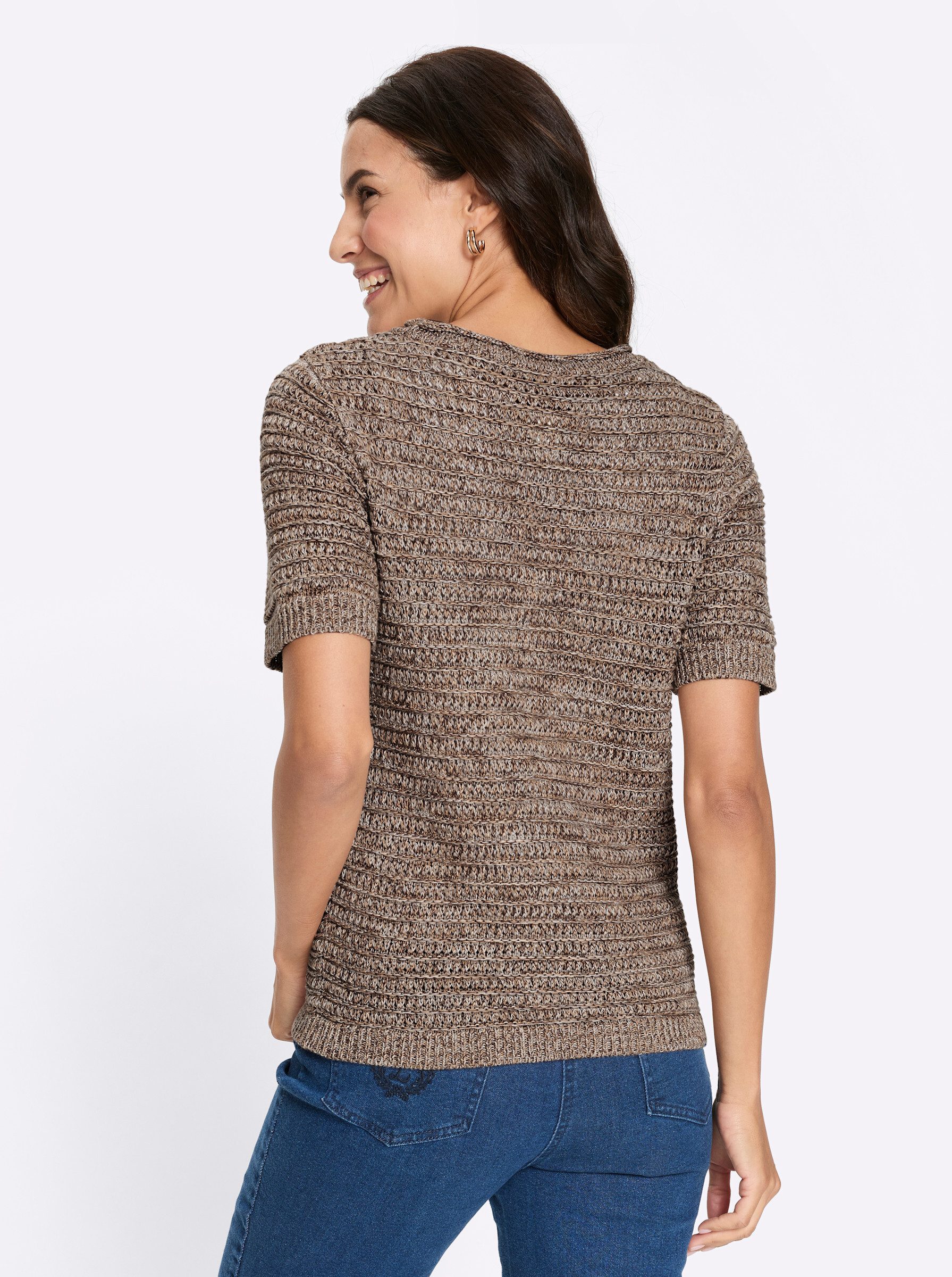 Witt Strickpullover Baumwoll-Pullover Kurzarm Grobstrick günstig online kaufen