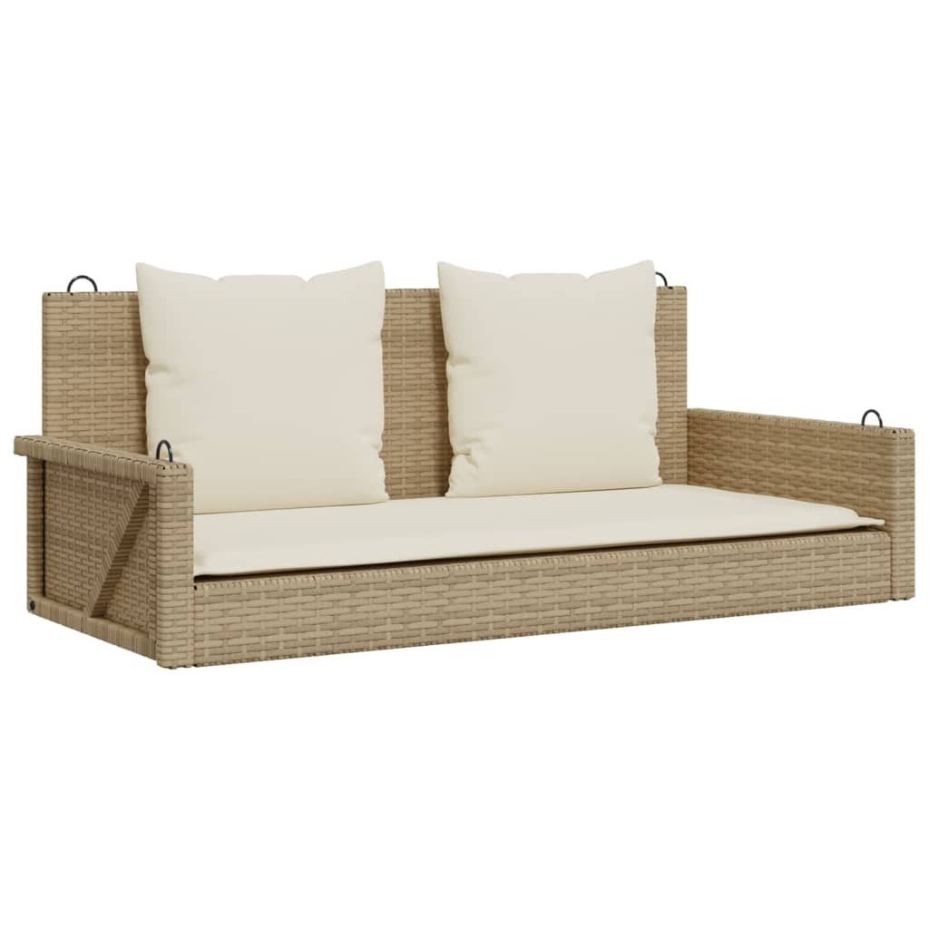 vidaXL Gartenbank Hängebank mit Kissen Beige günstig online kaufen