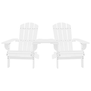 furnicato Gartenstuhl Adirondack-Gartenstühle mit Tisch Massivholz Tanne Weiß