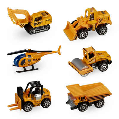 relaxdays Spielzeug-Auto »Baustellenfahrzeuge Kinder 6er Set«