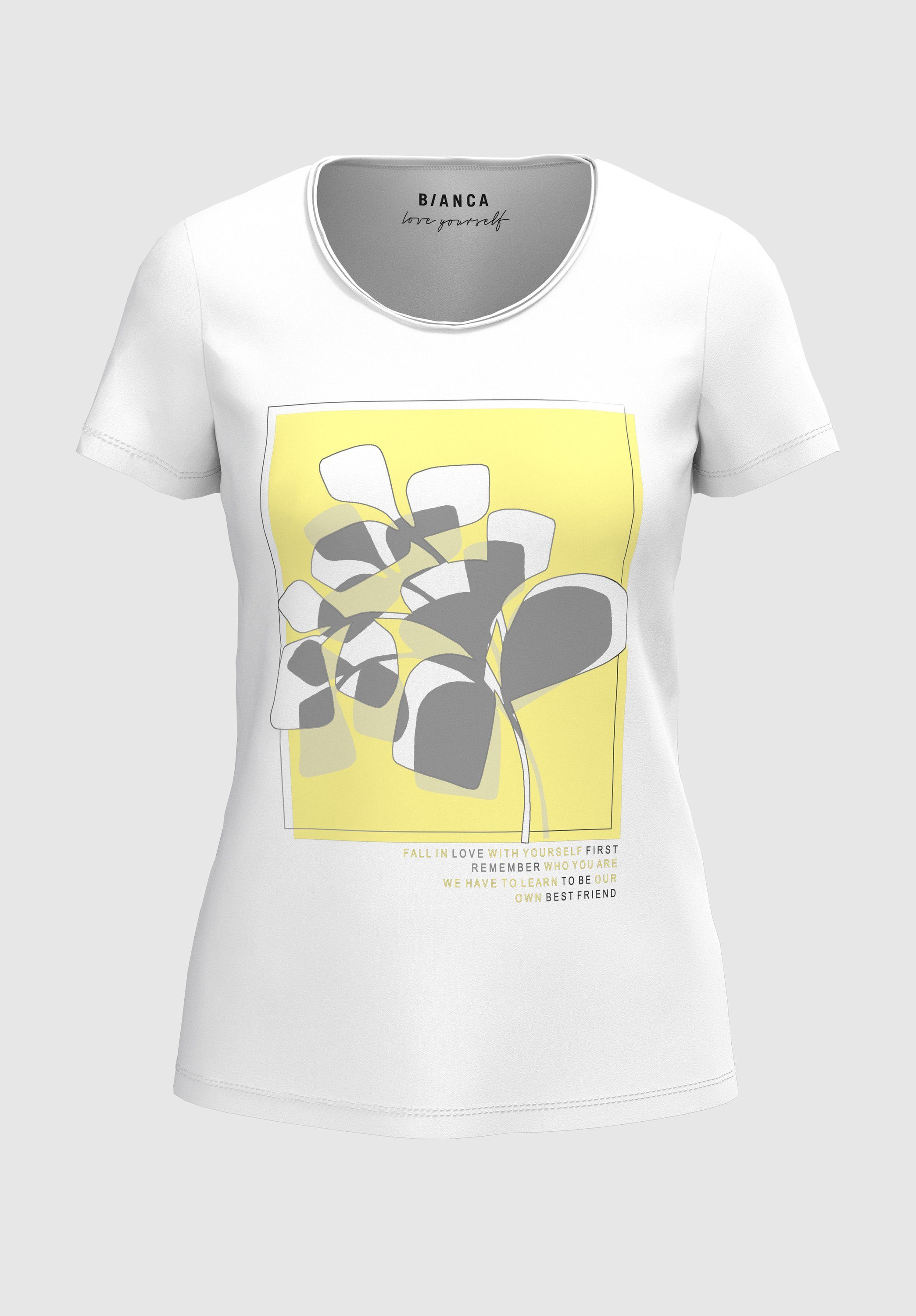 bianca Print-Shirt DINIA Lässiges Basic-Shirt mit blumigem Front-Print