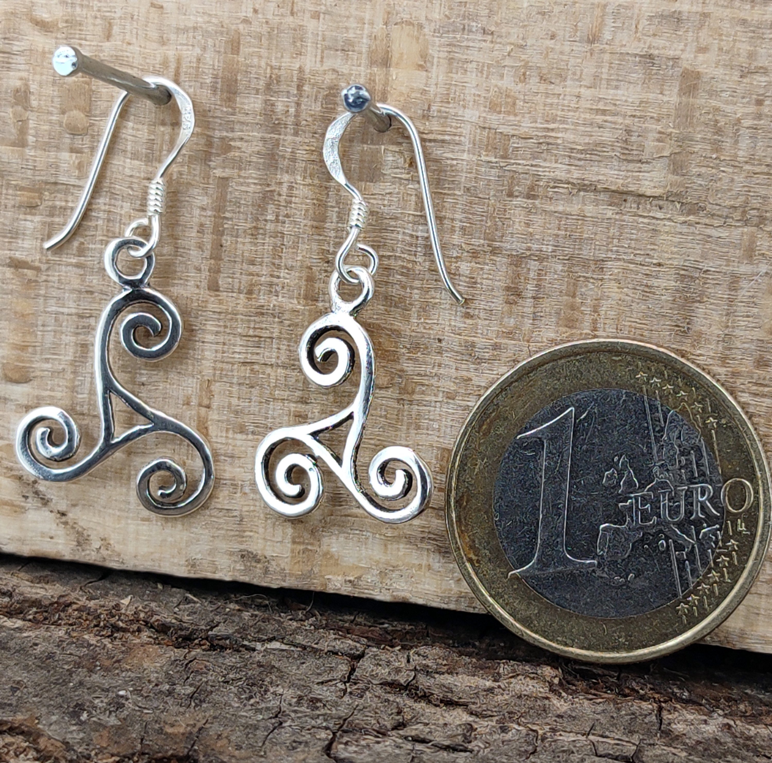 Ohrhänger Paarpreis OR.19 Ohrringe Kiss Triskele Silber 925 of Leather Ohrhänger-Set Sterling