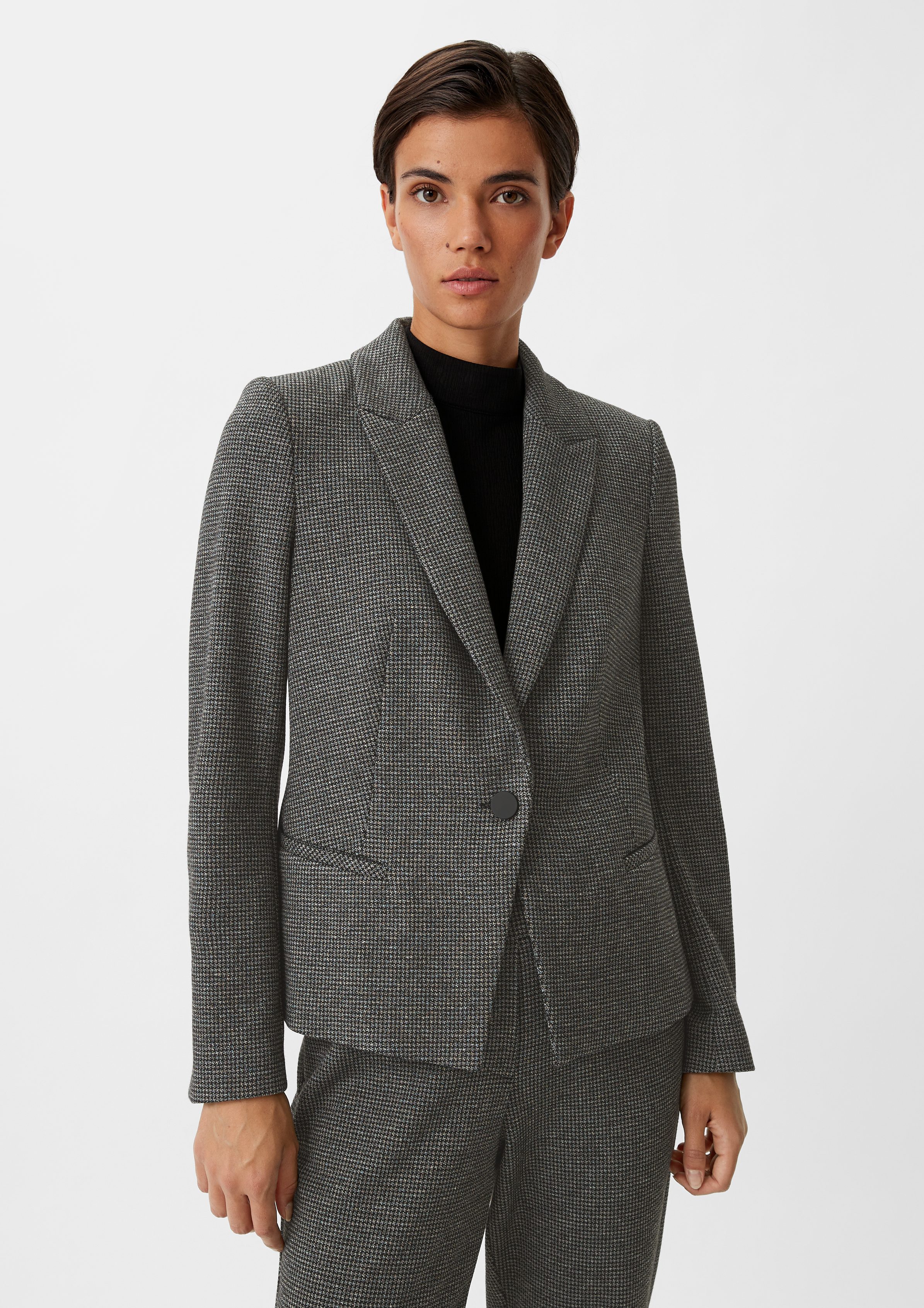 Comma Blusenblazer Blazer mit Pepita-Muster