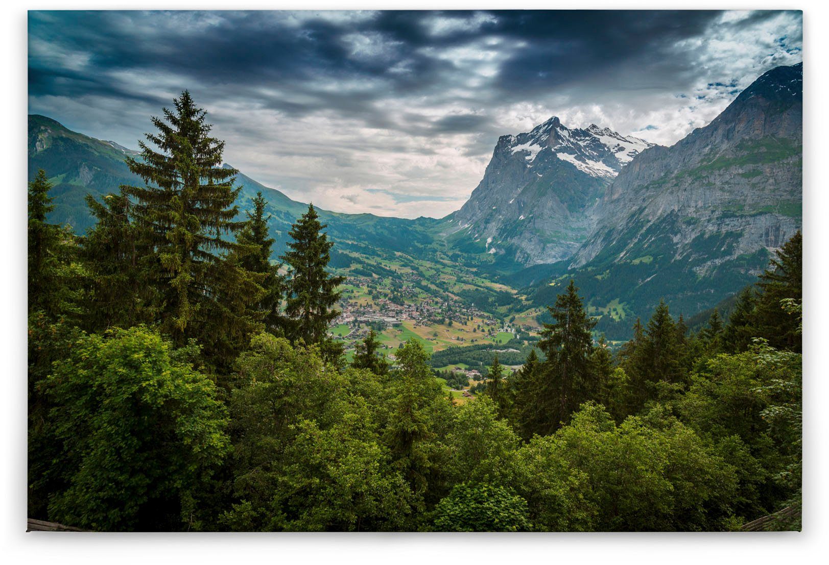 Bäume A.S. Landschaft Landschaft Leinwandbild Gebirge St), Bild Keilrahmen Views, Création Mountain (1