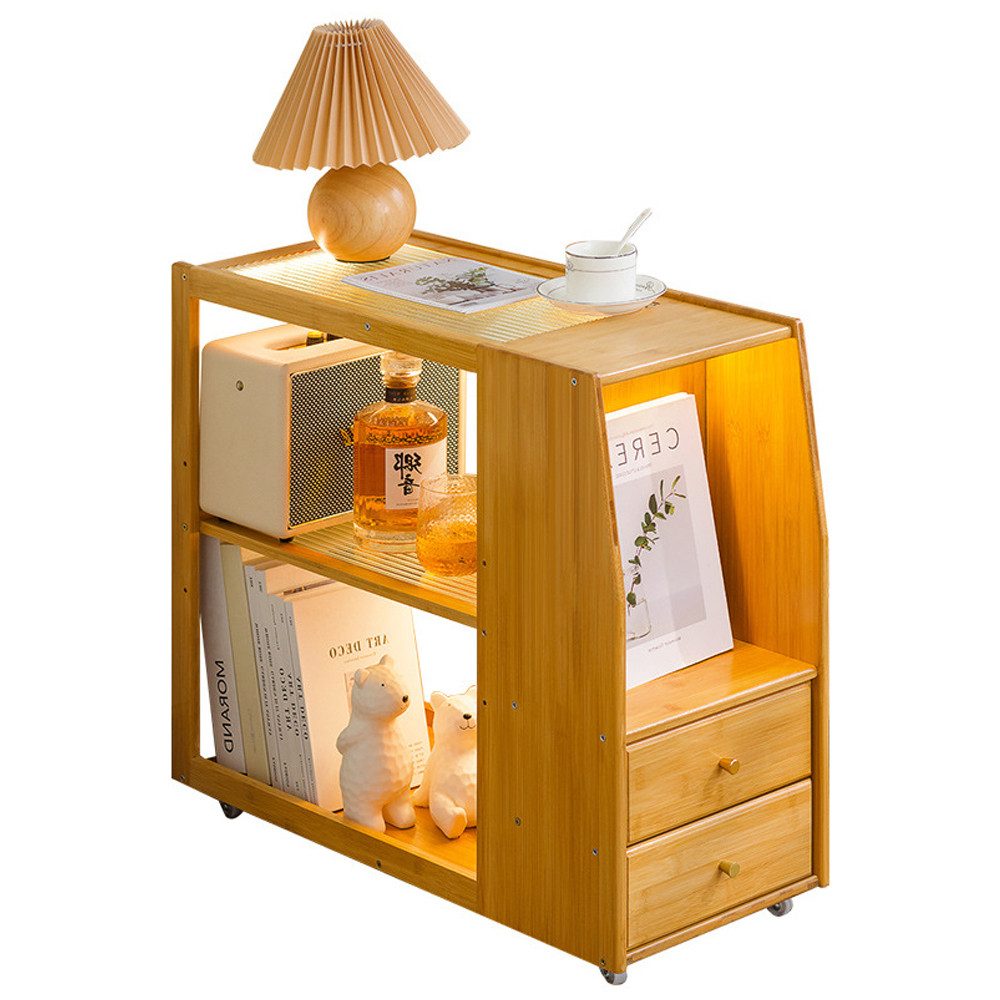 NUODWELL Beistelltisch Beistelltisch mit Rollen, Kleine Couchtisch mit Schu günstig online kaufen