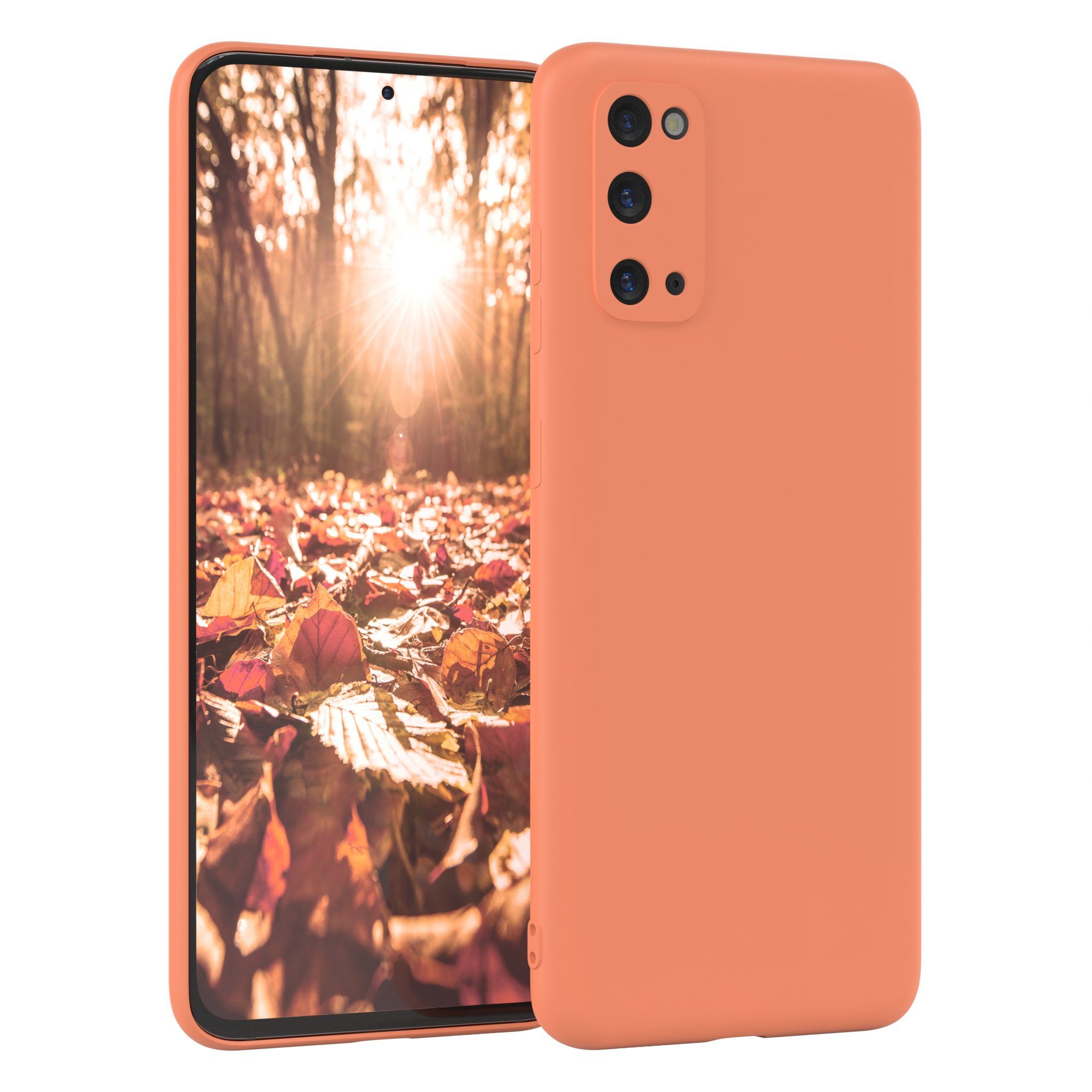 EAZY CASE Handyhülle für Samsung Galaxy S20 Hülle Silikon 6,2 Zoll, Schutzhülle mit Kameraschutz telefonhülle elastisch bumper tpu Orange