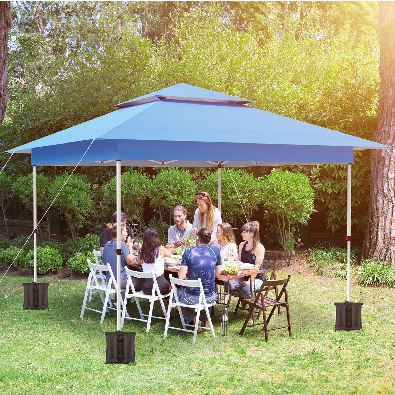 TLGREEN Faltpavillon 3.6x3.6M, One Push Gartenpavillon günstig online kaufen