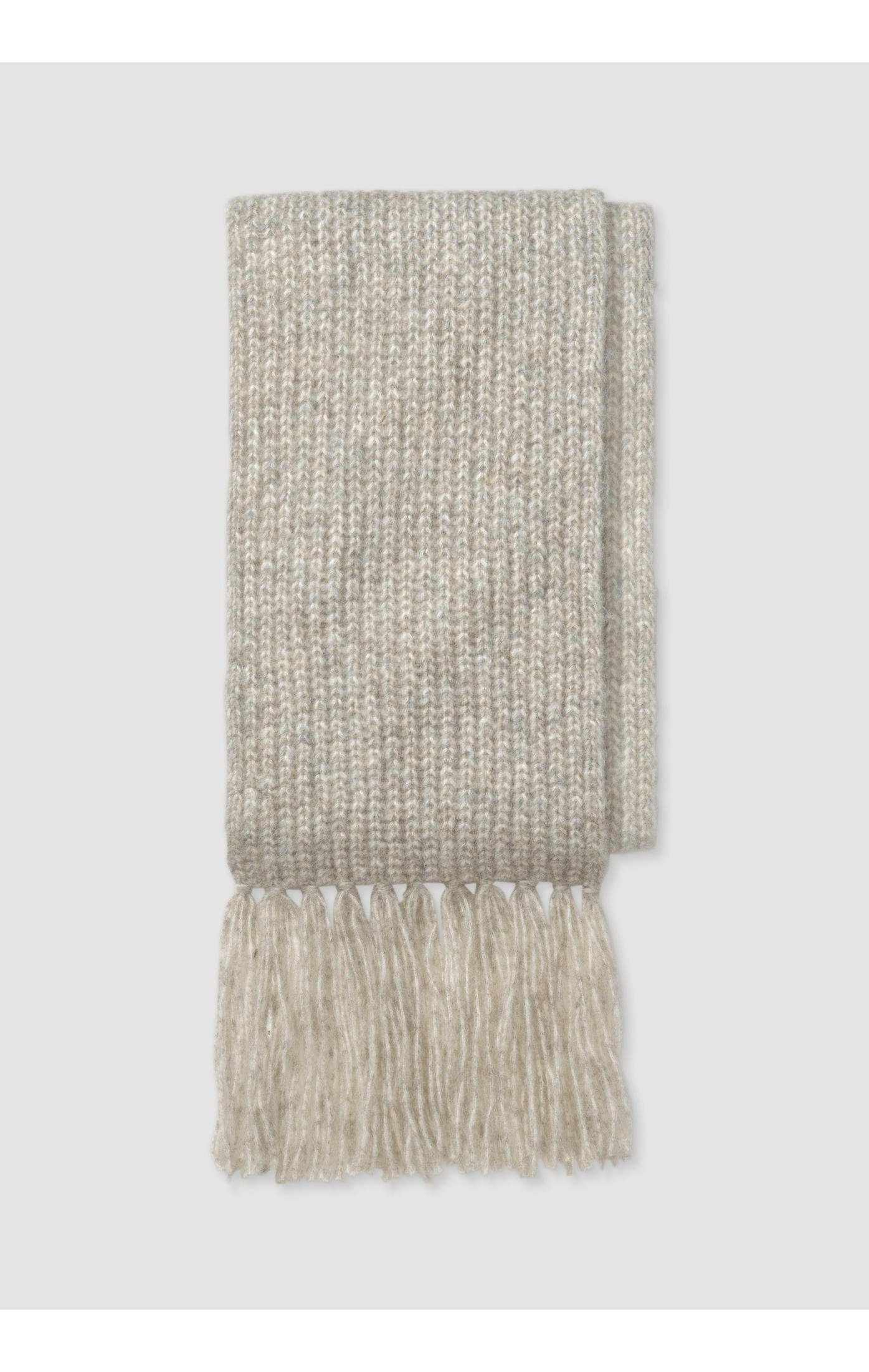 (1-St) mit hellgrau Hessnatur Alpaka Pima-Bio-Baumwolle, Schal aus