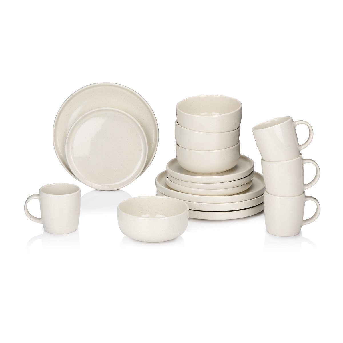 Alpina Frühstücks-Geschirrset alpina Geschirrset 16Teilig - 4 Personen, Tonware