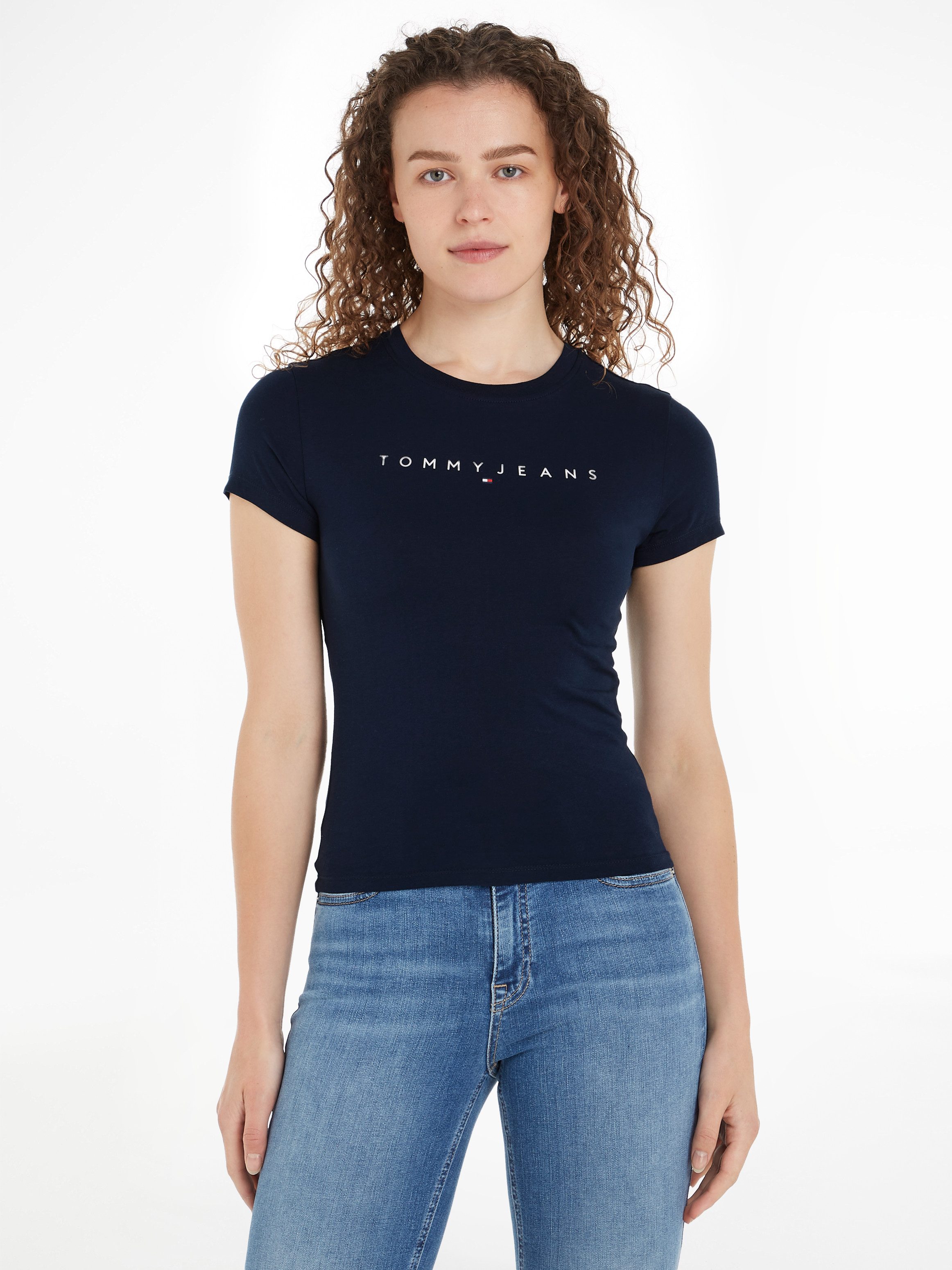 Tommy Jeans Kurzarmshirt TJW SLIM LINEAR TEE EXT mit Tommy Jeans Linear Logo-Schriftzug