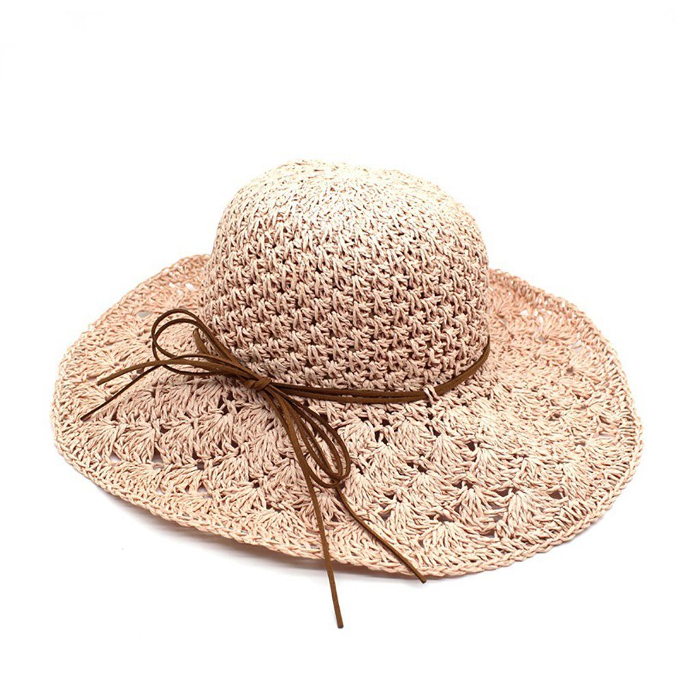 Leway Strohhut Damen Sommer faltbarer Strohhut, Strandhut UV-Schutz,  geeignet für Reiseurlaub, superleicht und atmungsaktiv, Strandurlaub  Sonnenhut