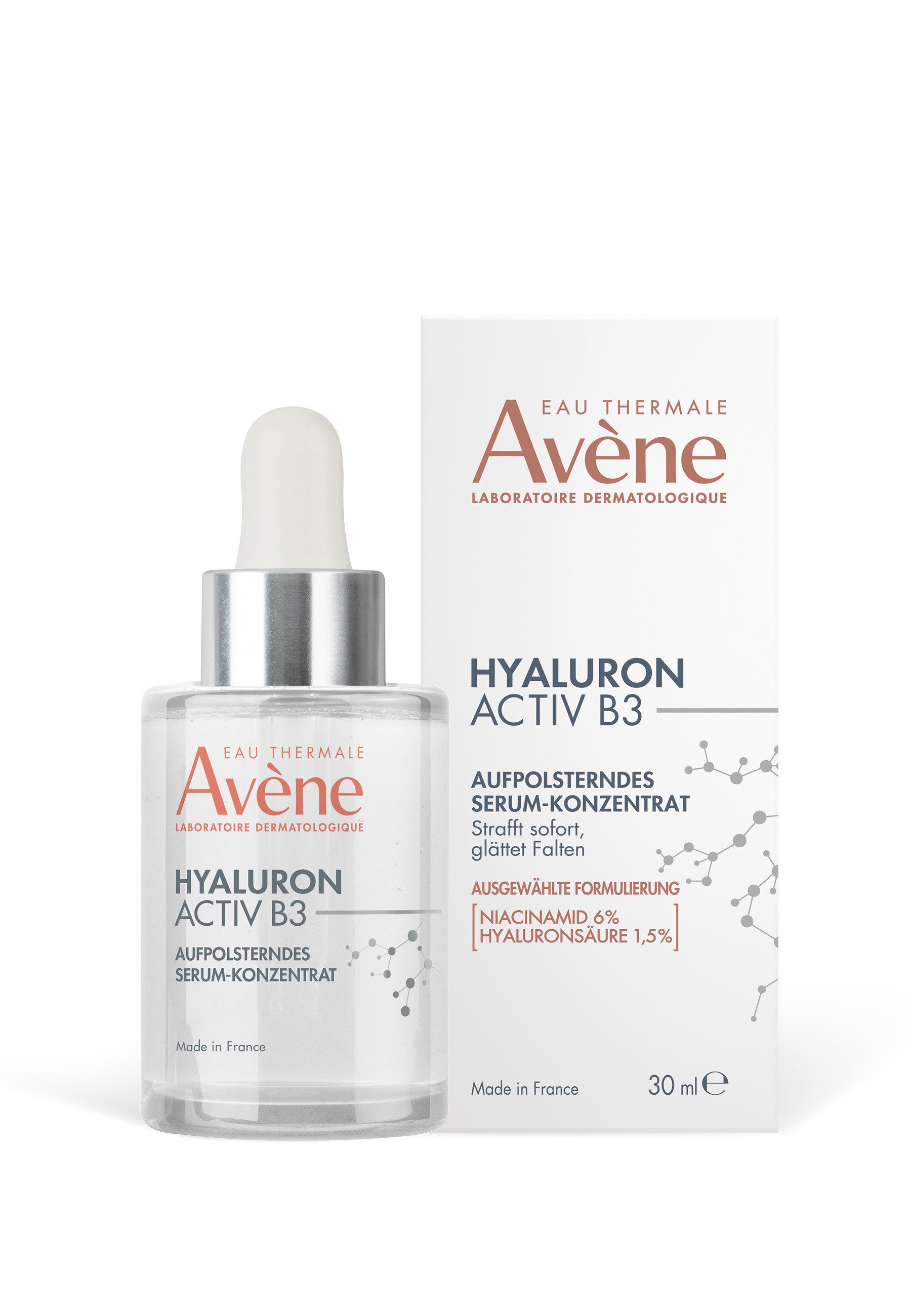 Avene Gesichtspflege Hyaluron Activ B3 Aufpolsterndes Serum-Konzentrat, strafft das Hautbild