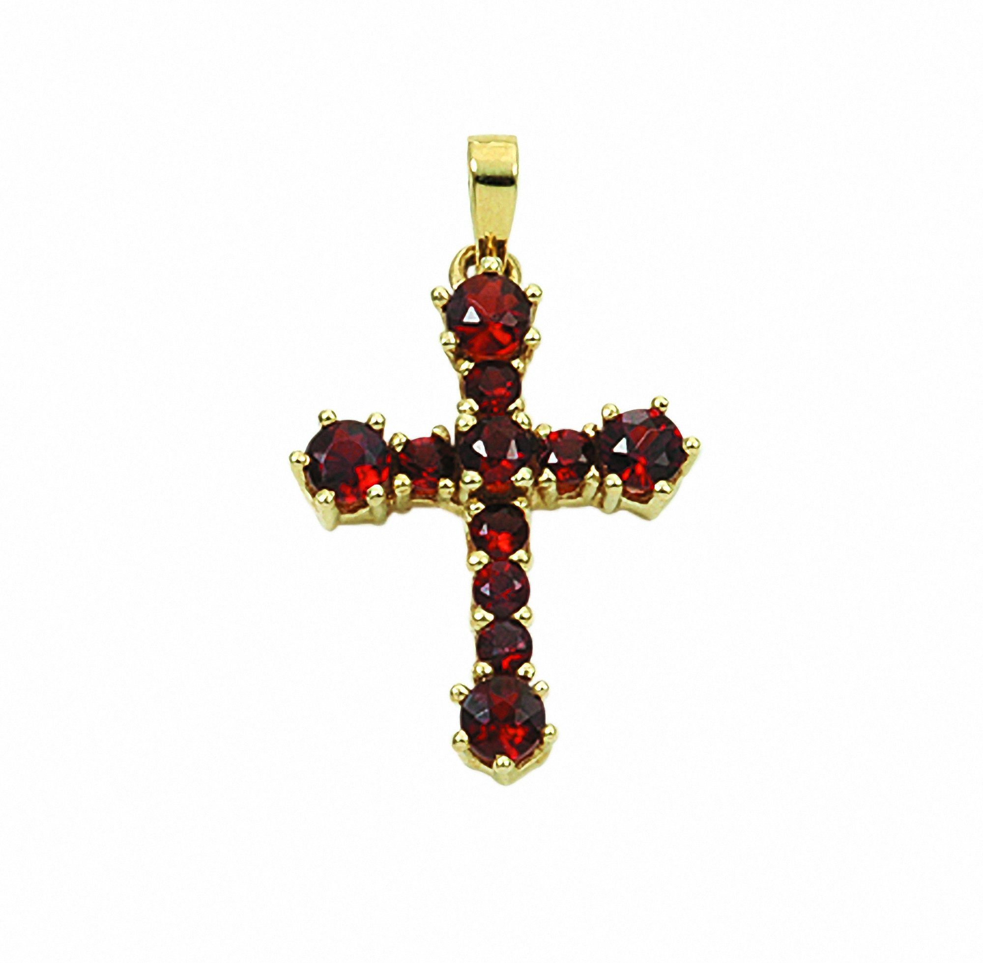 Adelia´s Kette Halskette - Schmuckset Kreuz Gold 333 Anhänger Set Granat, mit mit mit Anhänger