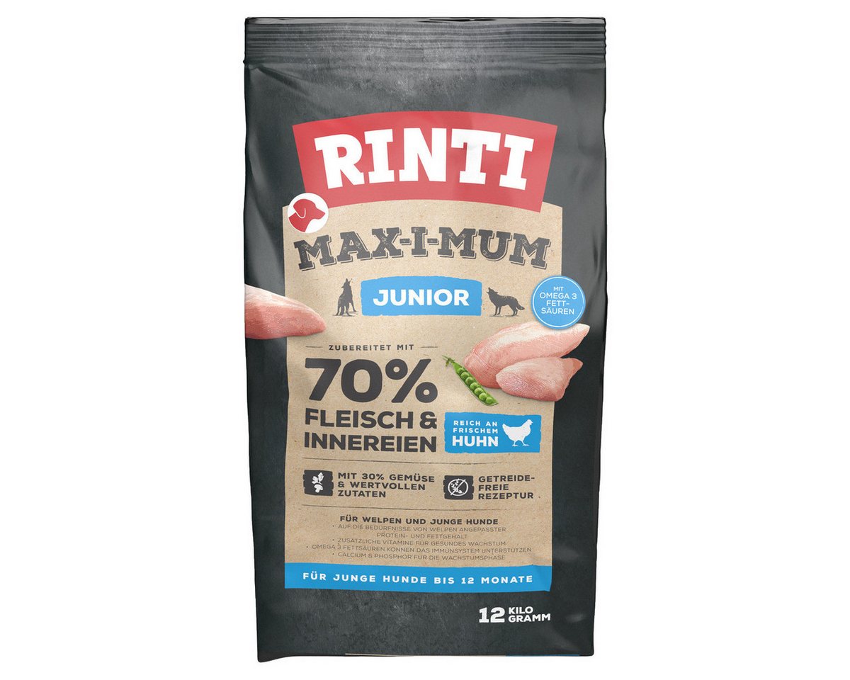 Rinti MAX-I-MUM Junior Huhn 12 kg, Trockenfutter für: Hund