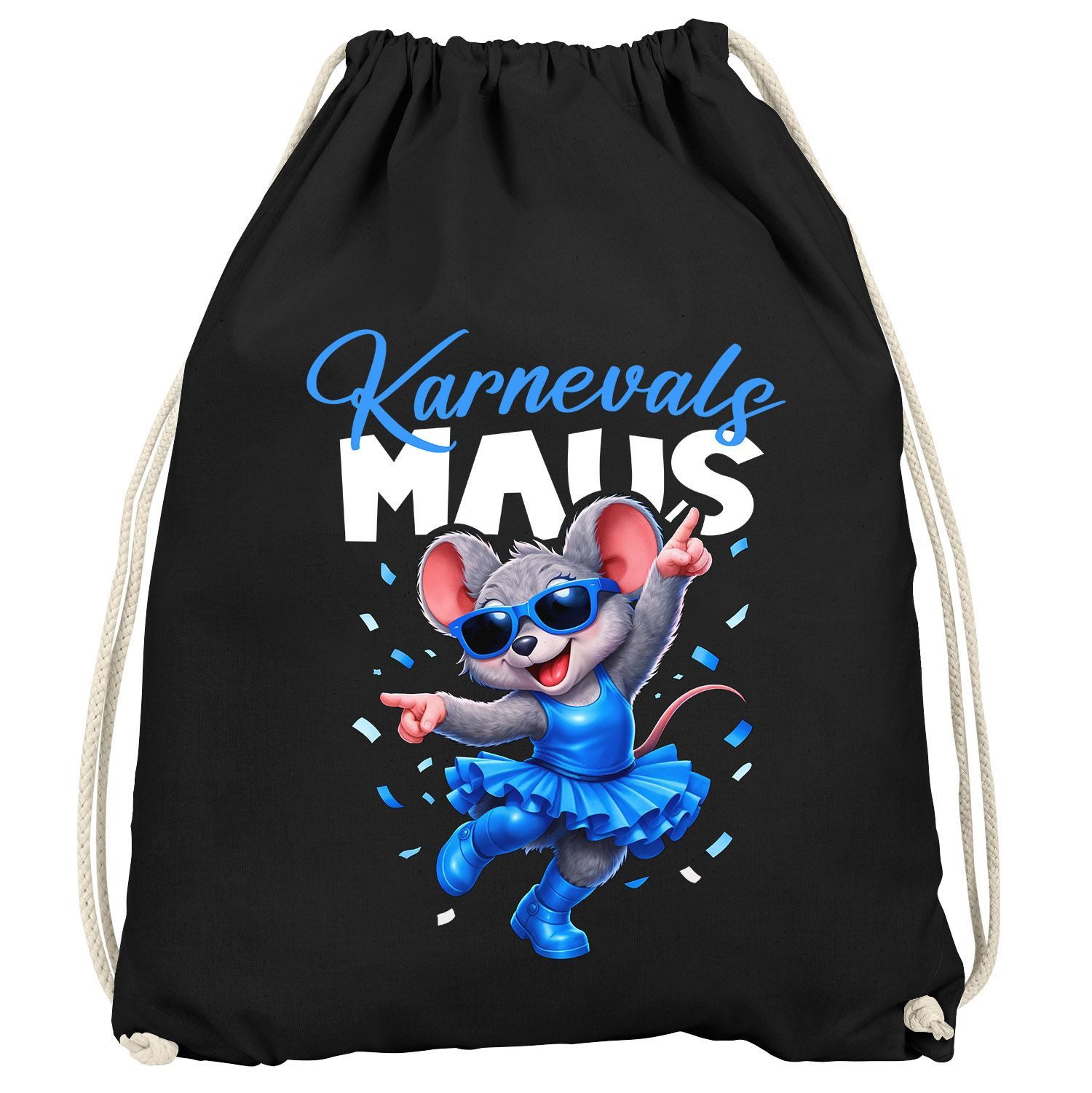 MoonWorks Turnbeutel Turnbeutel Karneval Maus Spruch lustig Faschingsartikel Gadget