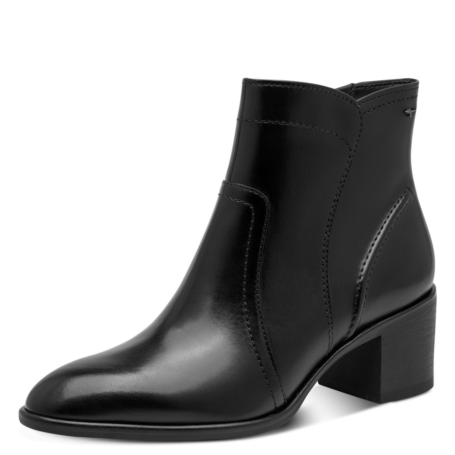 Tamaris Stiefelette Blockabsatz, Ankleboots, Businessschuh mit T-Logoverzierung