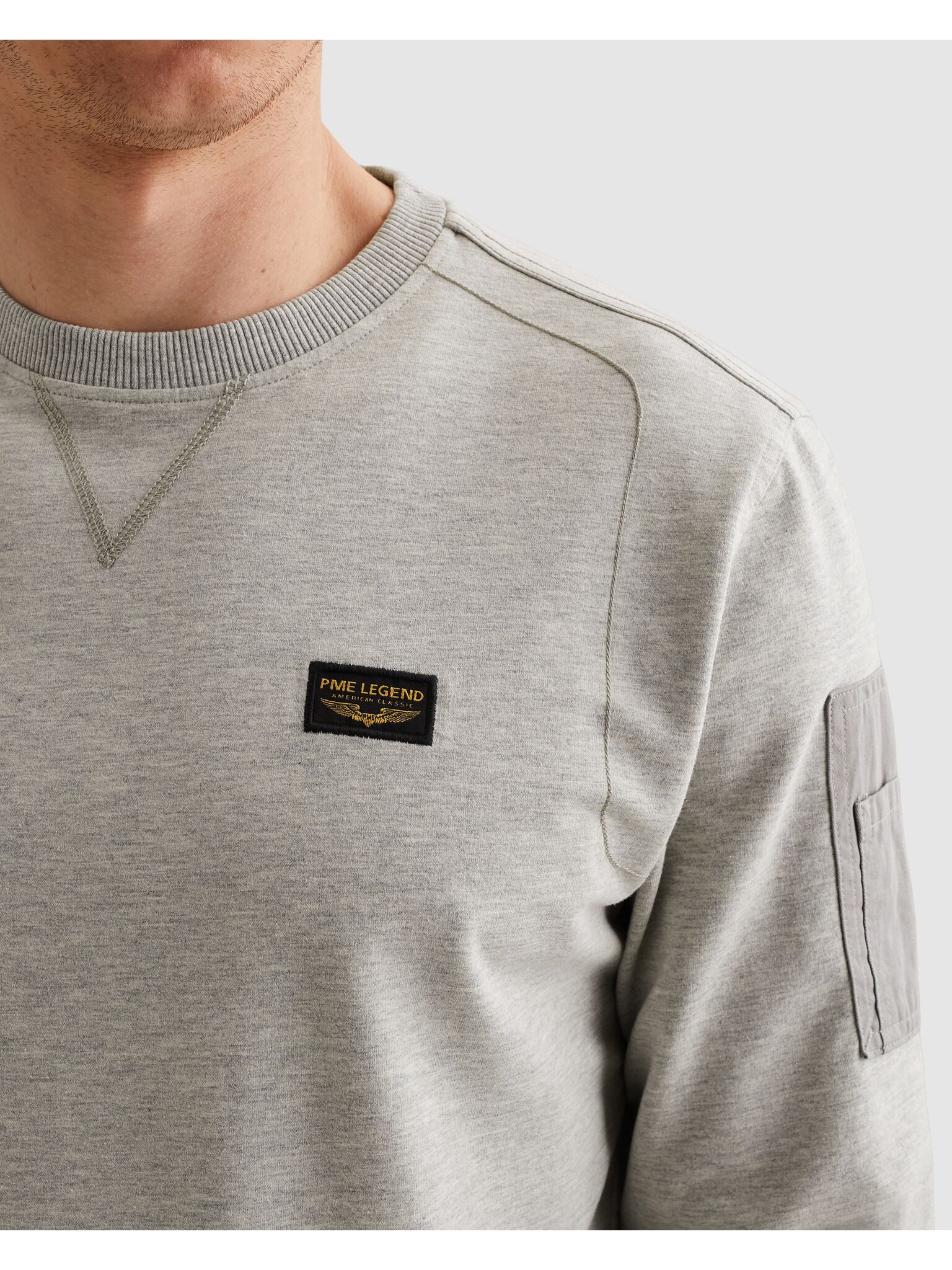 PME LEGEND Sweatshirt Airstrip sweat mit Logo Stickerei