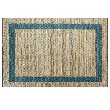 Teppich Teppich Handgefertigt Jute Blau 80x160 cm, vidaXL, Rechteckig