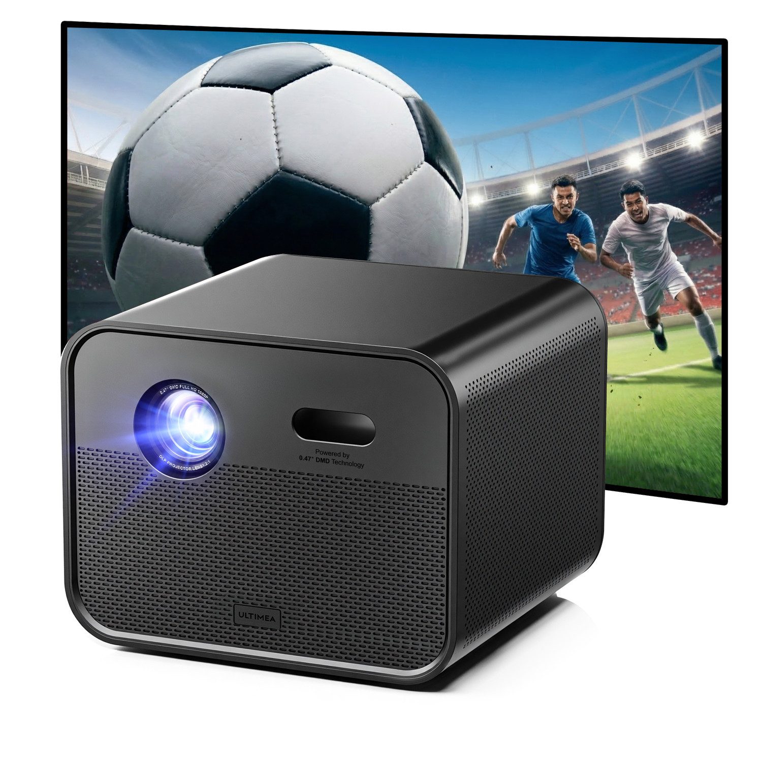 Ultimea Poseidon E100 Hochleistungs Smart DLP-Beamer (1800 lm, 1920 x 1080 px, Google TV, 4K Beamer, 1800 ANSI-Lumen, 5G WiFi Bluetooth)