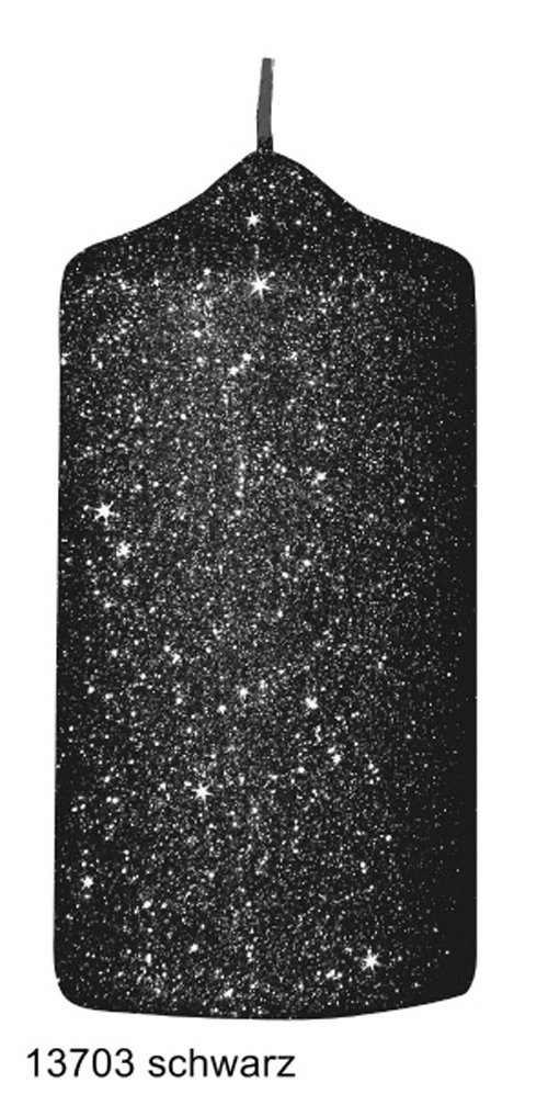 Kopschitz Kerzen Adventskerze Glamour Glitter Stumpenkerzen Schwarz 150 x Ø günstig online kaufen