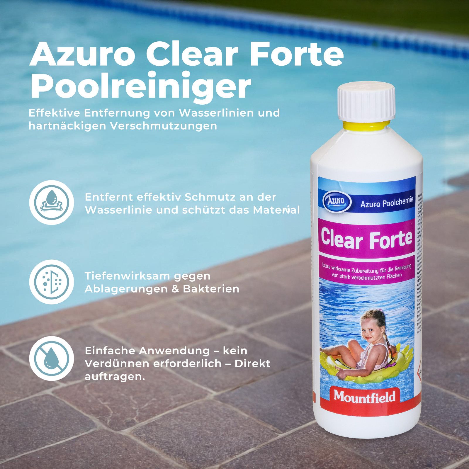 Azuro Poolpflege Poolreiniger,Effektive Entfernung von Wasserlinien günstig online kaufen