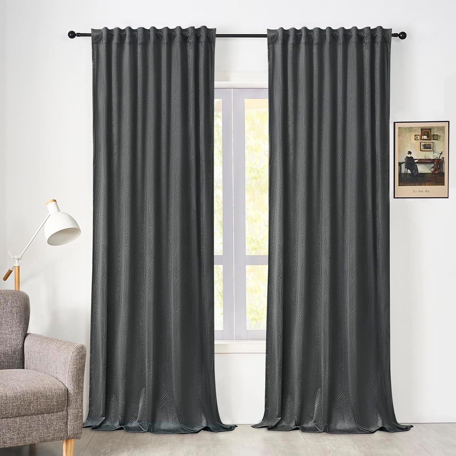 Woltu Verdunkelungsvorhang (1 St), Kräuselband, blickdicht, Samtvorhang Gardinen mit Kräuselband