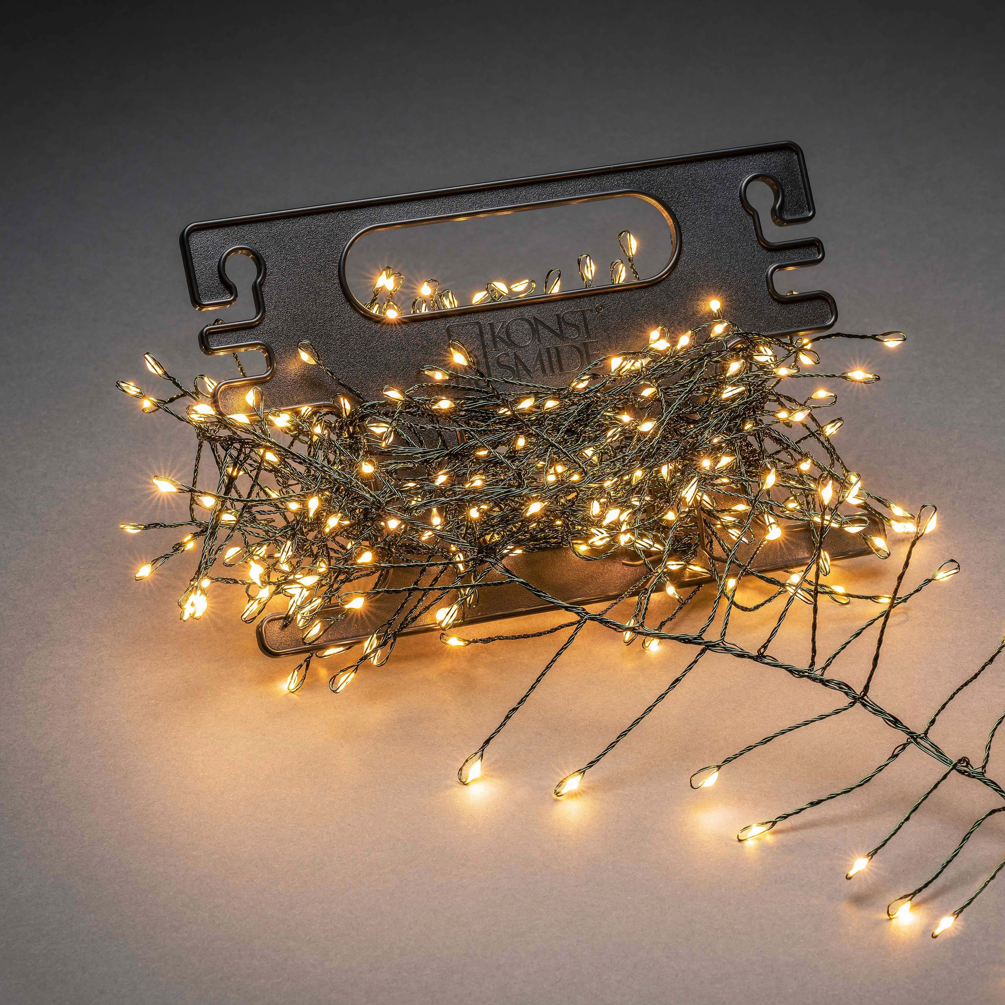 KONSTSMIDE LED-Lichterkette Weihnachtsdeko Cluster, LED Büschellichterkette Aufroller aussen, Micro mit 200-flammig