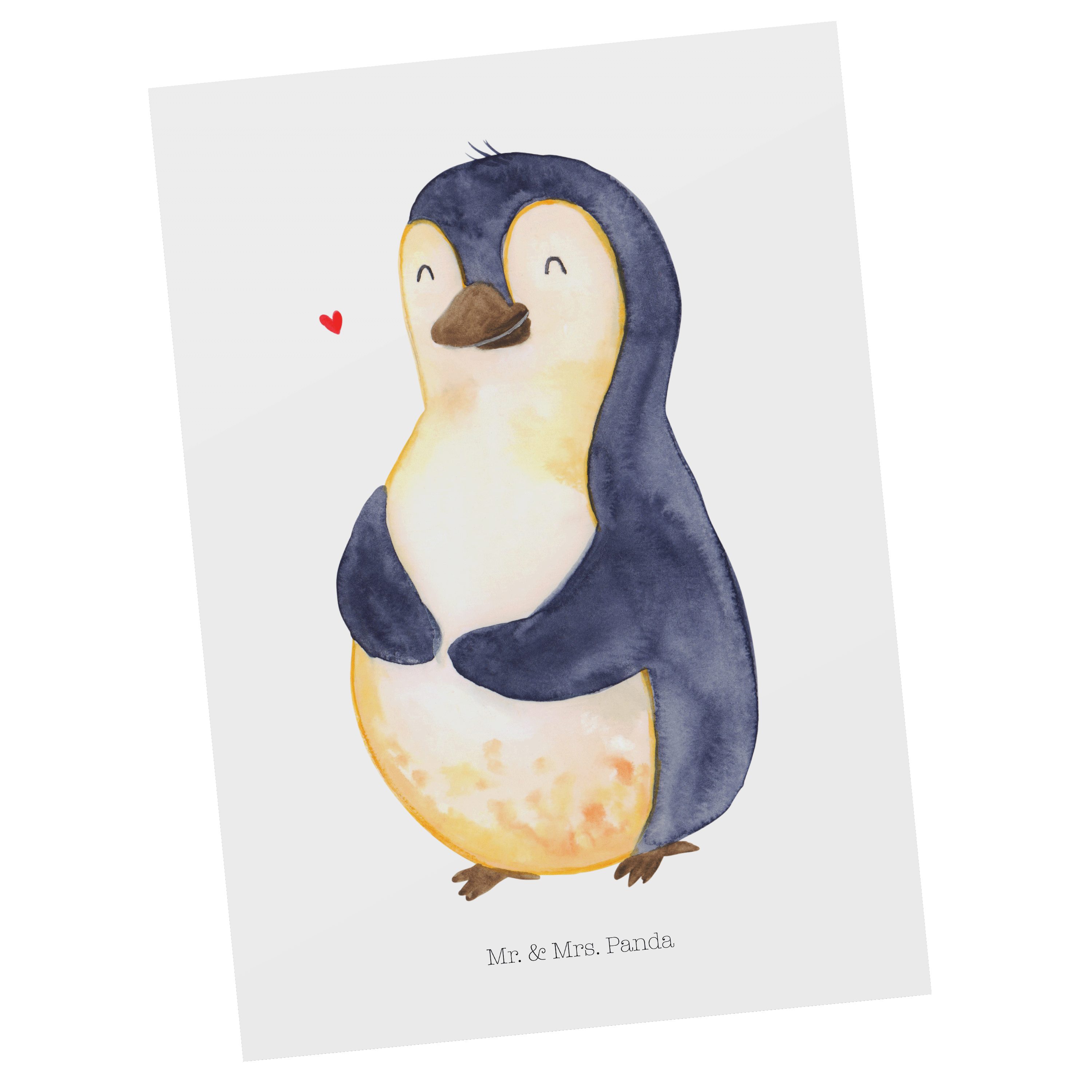 Mr. & Mrs. - Abspe Pinguin Geschenk, foodbaby, Postkarte Gewicht, Diät Panda - Weiß Körperliebe