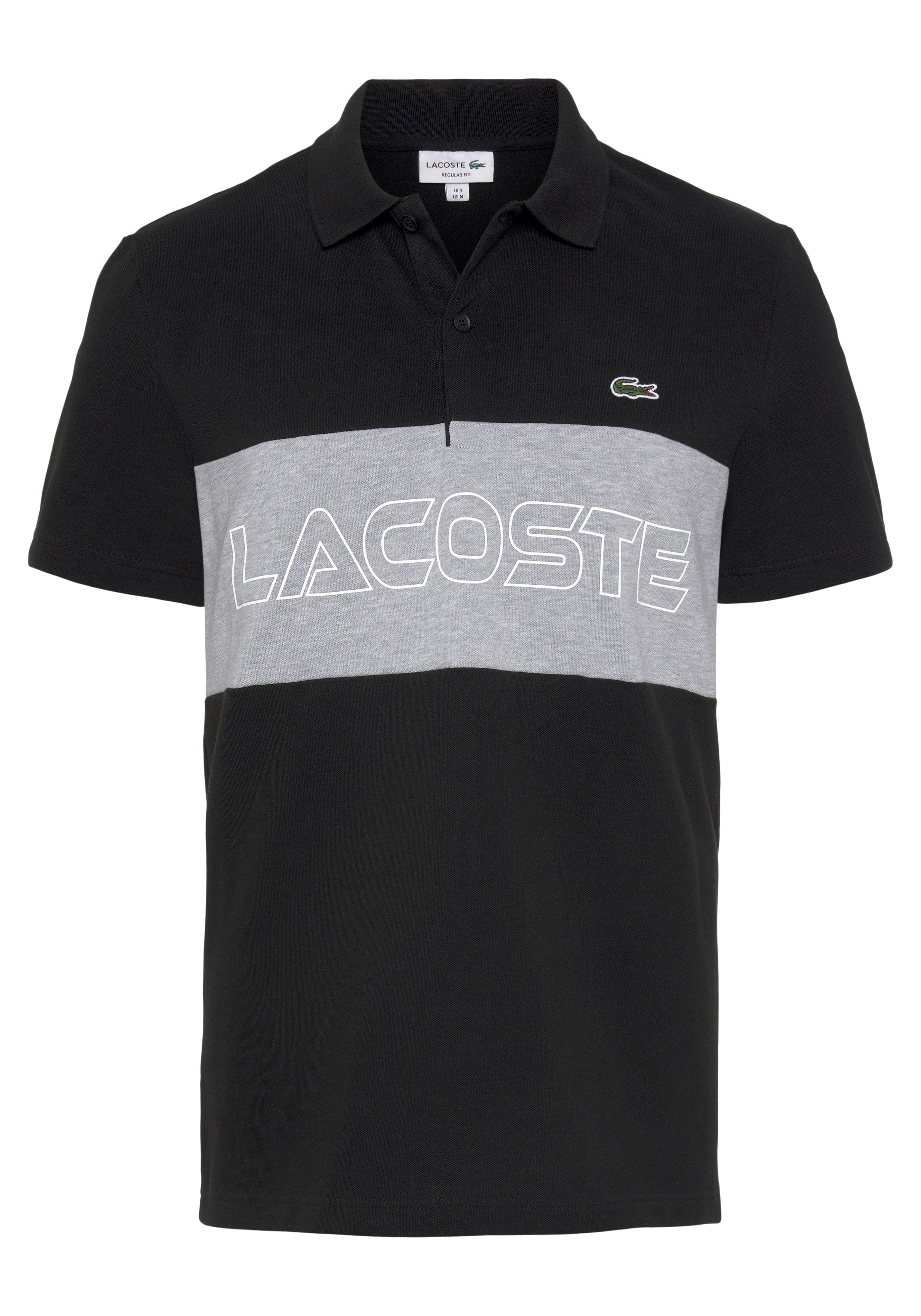 Poloshirt Logostickerei CHINE POLO mit Brust der Lacoste auf BLACK/SILVER