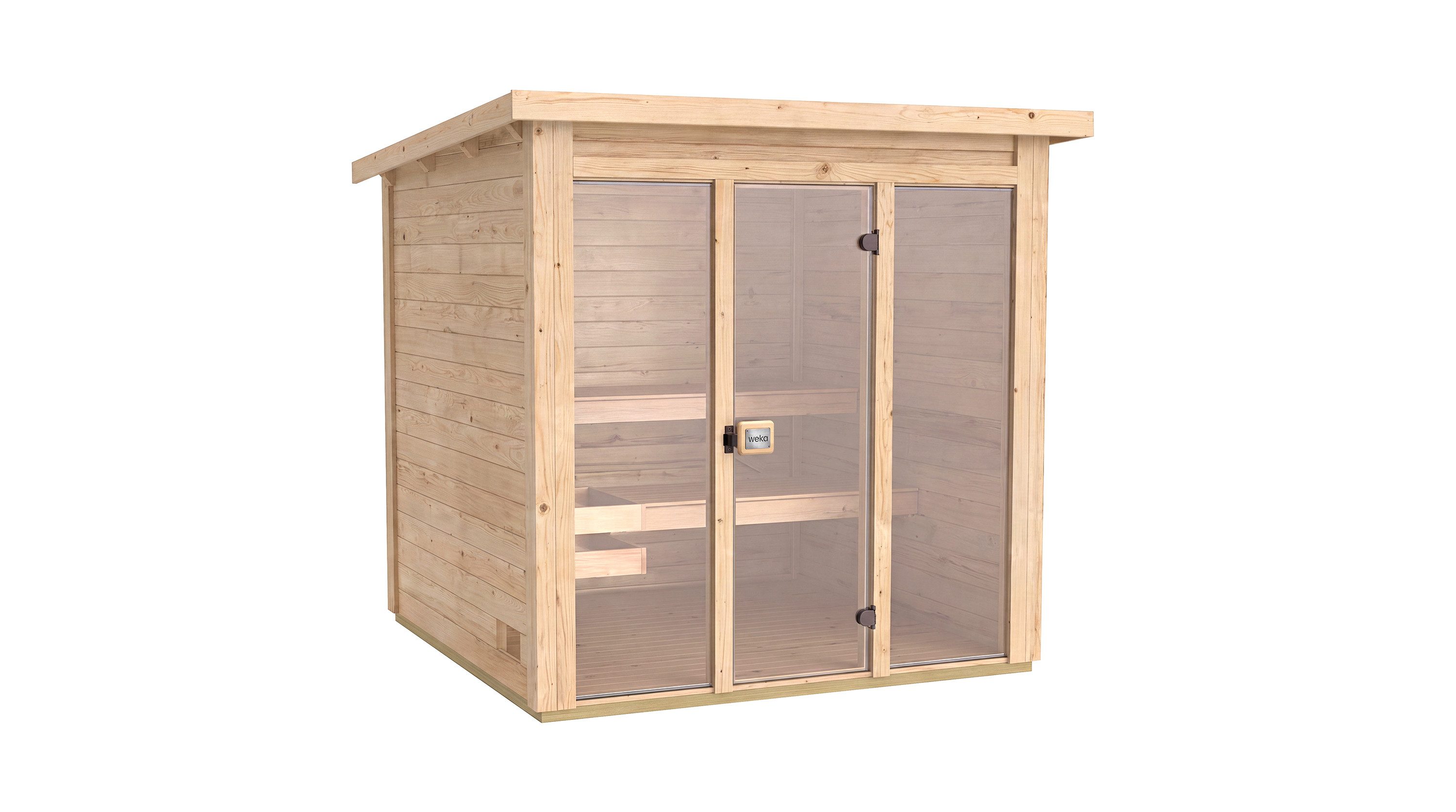 weka Saunahaus Kaapi 3, BxTxH: 224 x 226 x 215 cm, 40 mm, (Set) verschiedene Varianten