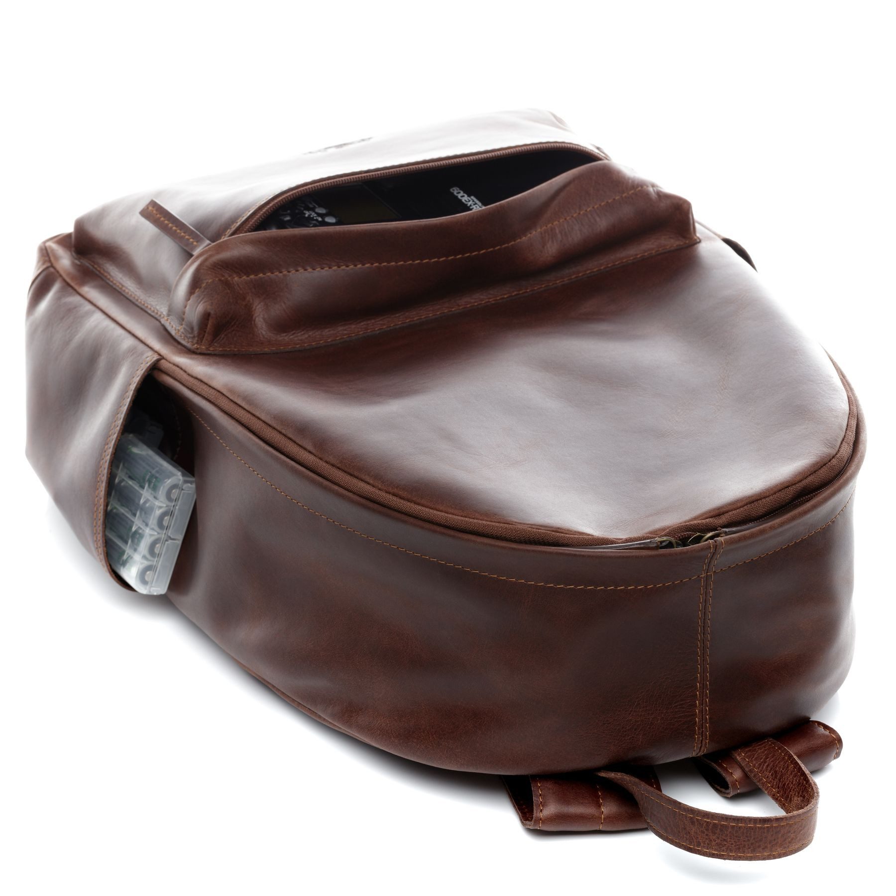 SID & VAIN Rucksack echt Leder Rucksack groß Ledertasche braun ARCHIE, Tagesrucksack echt Leder Unisex, Rucksack, Backpack braun-cognac