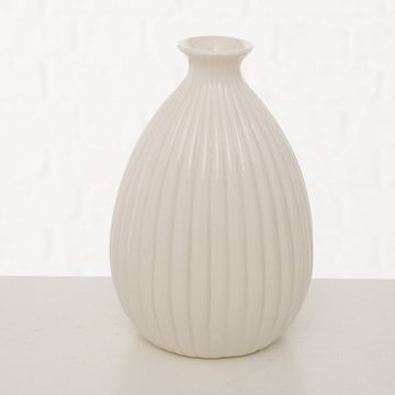 BOLTZE Dekovase 2er Set "Pilar" aus Porzellan in taube/weiß, Vase Blumenvase (2 St)