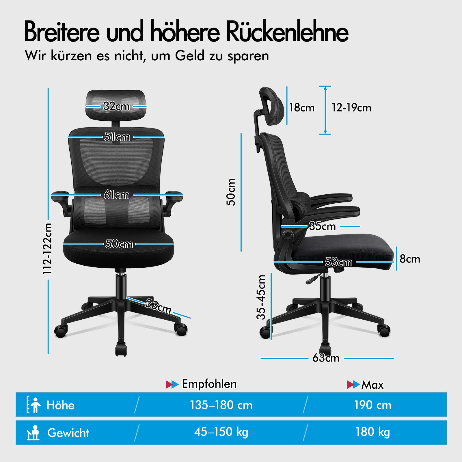 ALFORDSON Bürostuhl Ergonomischer, atmungsaktives Netzgewebe, (1 St), Selbs günstig online kaufen