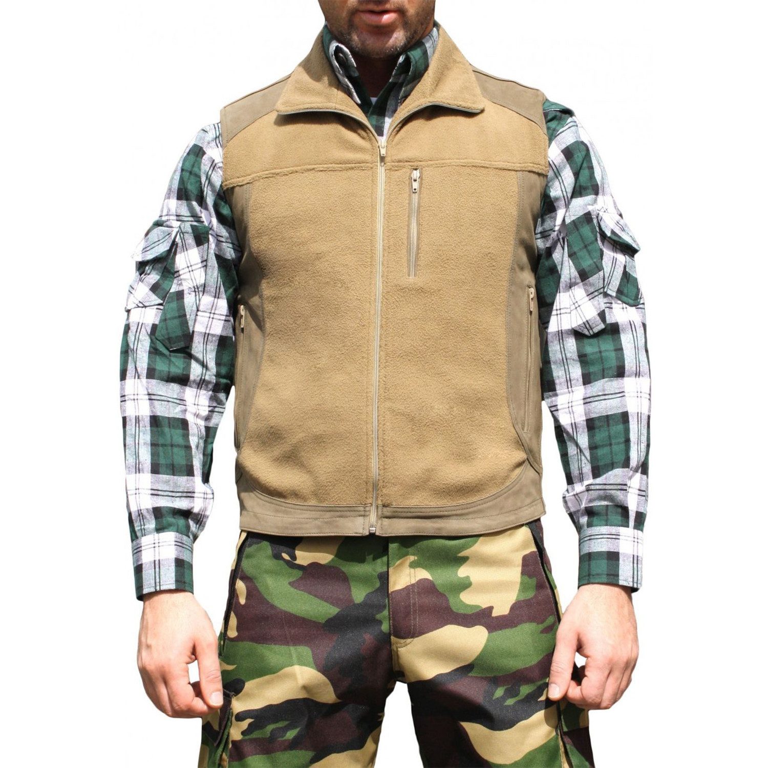 German Wear Jagdweste GW6510 Jagdgrün Jagdweste Fleeceweste Jagdgrün