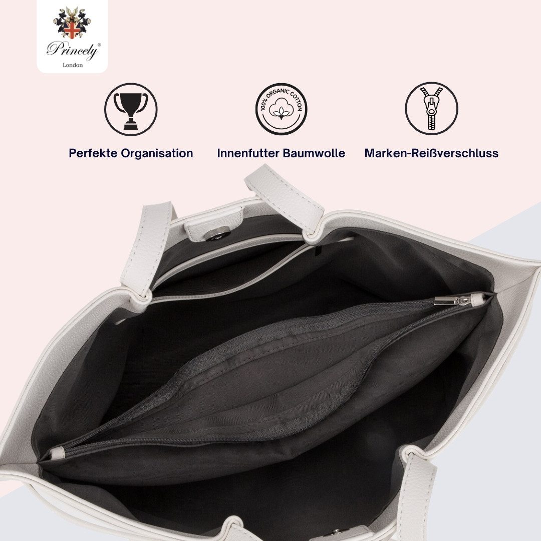 Princely London Shopper Nicole - Schwarzer Shopper Perfekt für Arbeit, Schule und Freizeit